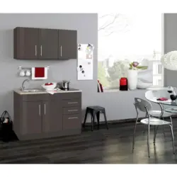 Minik&uuml;che Toronto Grau/Eiche Dekor B: 120 cm