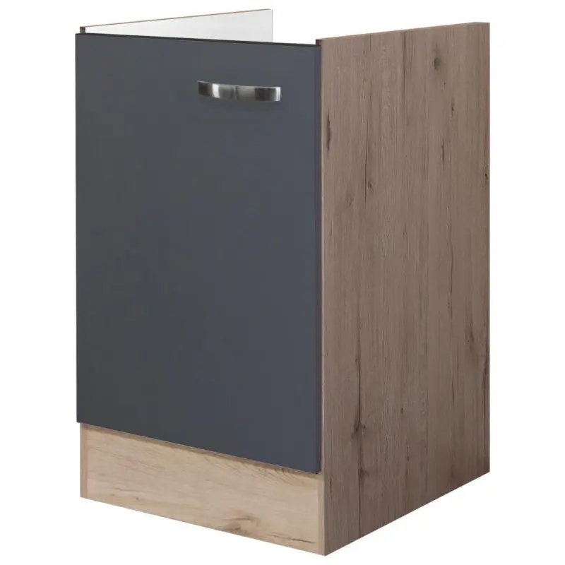 K&uuml;chenunterschrank Shadow B: 50 cm Grau ohne Arbeitsplatte
