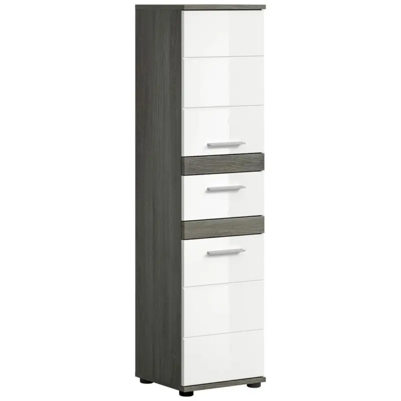 Midischrank Blake Rauchsilber/Wei&szlig; B: 35 cm