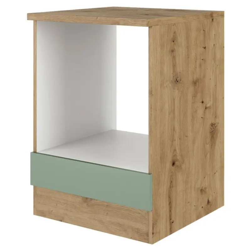 Herdumbauschrank Cara Eiche Artisan/Gr&uuml;n B: 60 cm