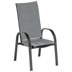 Gartensessel 2er-Set Marini MEtall/Textil Grau
