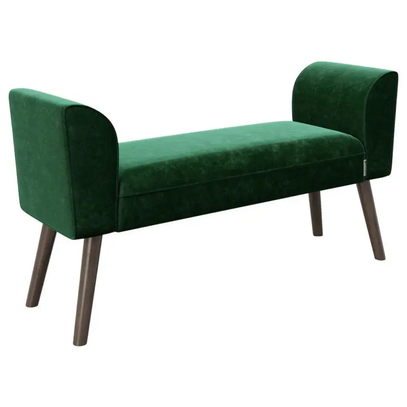 Hockerbank Tiffany Samt Gr&uuml;n H: 54,50 cm