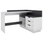 M&ouml;belix Eckschreibtisch mit Stauraum 105 cm Belfast Schwarz/Wei&szlig;