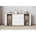 M&ouml;belix Kommode Caro Eiche Wotan/Wei&szlig; HG B: 150 cm