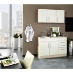 M&ouml;belix Minik&uuml;che Toronto Creme/Eiche Dekor B: 120 cm