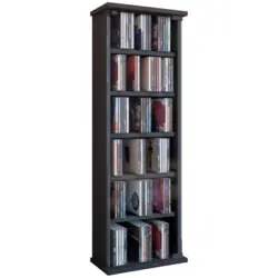CD Regal mit Glast&uuml;r Vetro 31 cm Schwarz