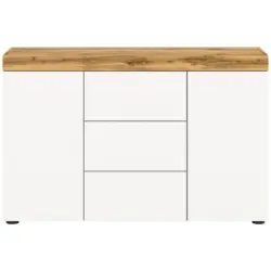 Sideboard Sugar Wei&szlig;/Eiche Dekor B: 125 cm