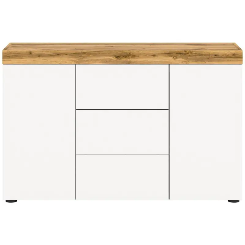 Sideboard Sugar Wei&szlig;/Eiche Dekor B: 125 cm