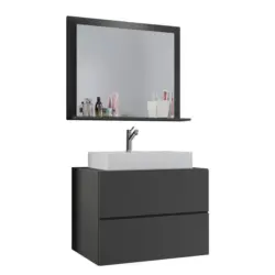 Badm&ouml;bel-Set 3--Teilig. Lendas B: 80 cm Anthrazit