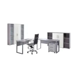 B&uuml;ro Office Edition Grau/Wei&szlig;
