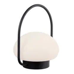 AKKU-TISCHLEUCHTE Sponge Wei&szlig; Schwarz D: 22 cm