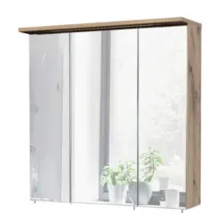 Spiegelschrank Milan 3-T&uuml;rig mit LED Eiche Dekor