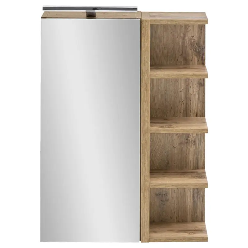 Spiegelschrank Esther mit LED 1 T&uuml;re Eiche Dekor