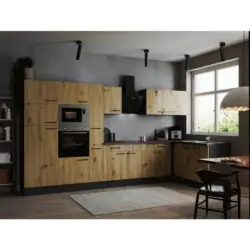 Einbauk&uuml;che Eckk&uuml;che M&ouml;belix Oliver Artisan Dekor S: 370x172 cm