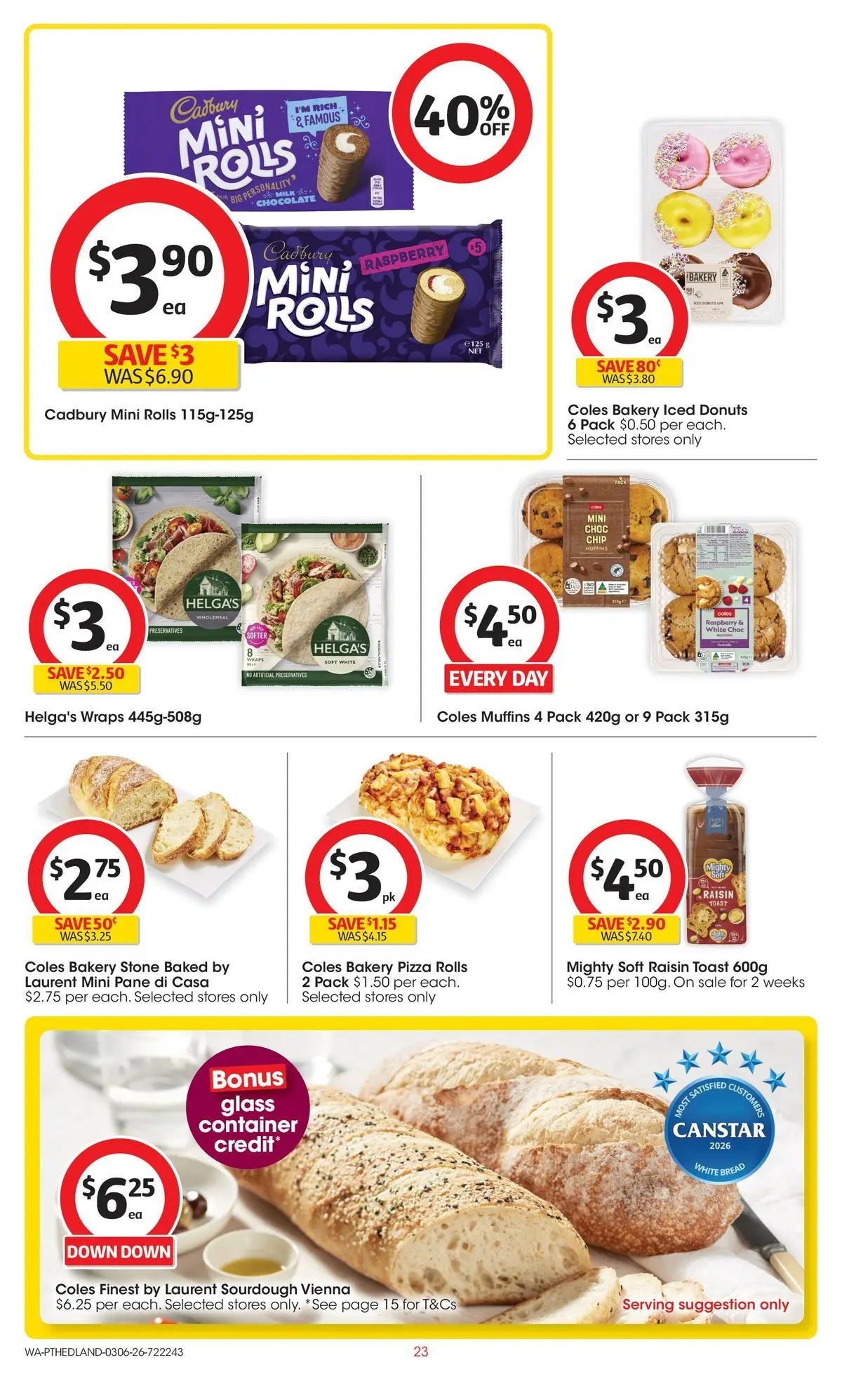 ﻿Coles catalogue valid from 02/06/2026 > Online Australia | Page: 23 | Products: Milk, Donuts, Chocolate, Bakery