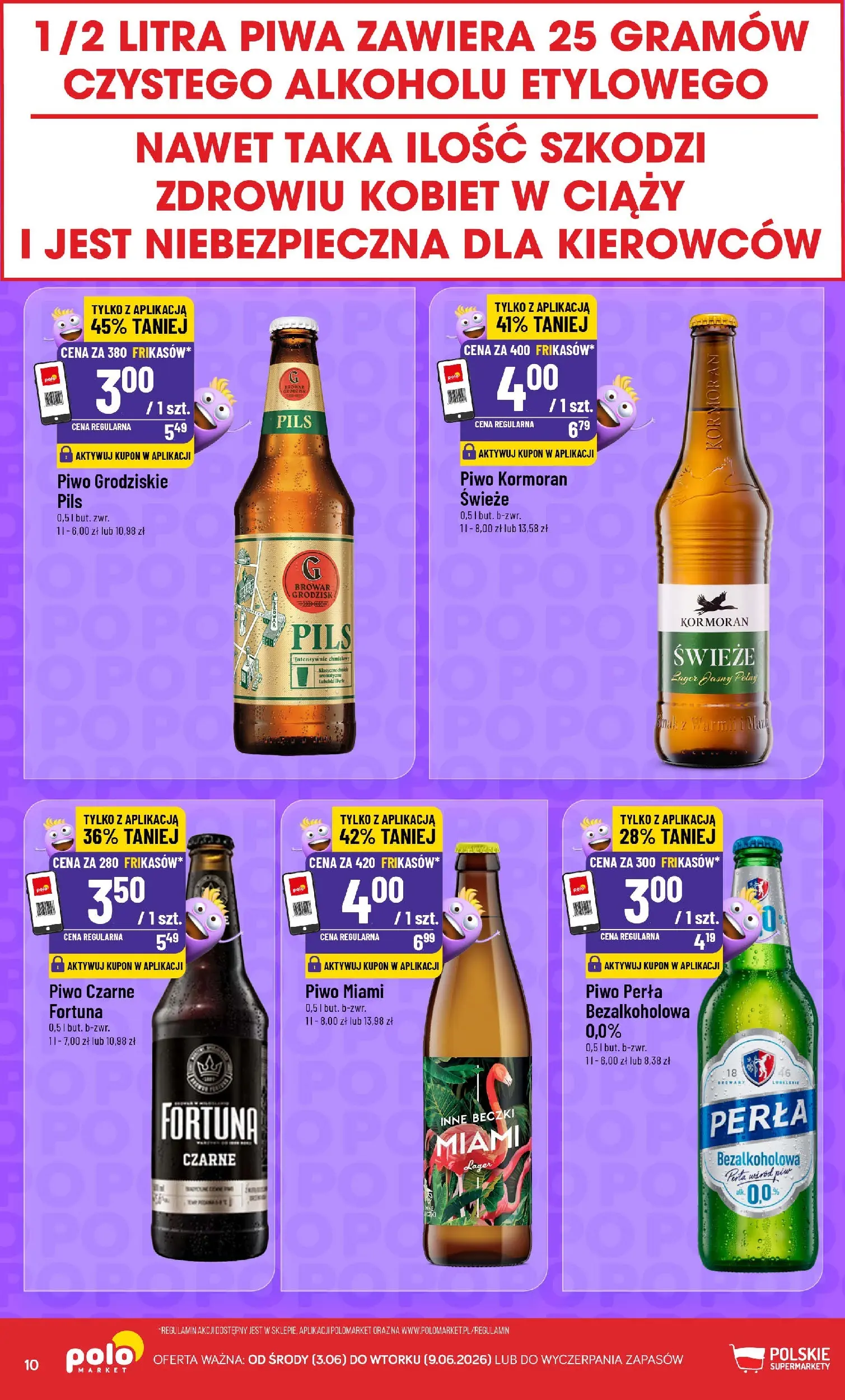 Nowa POLOmarket gazetka od jutra 09.06.2026 | Strona: 10 | Produkty: Piwo perła, Piwo