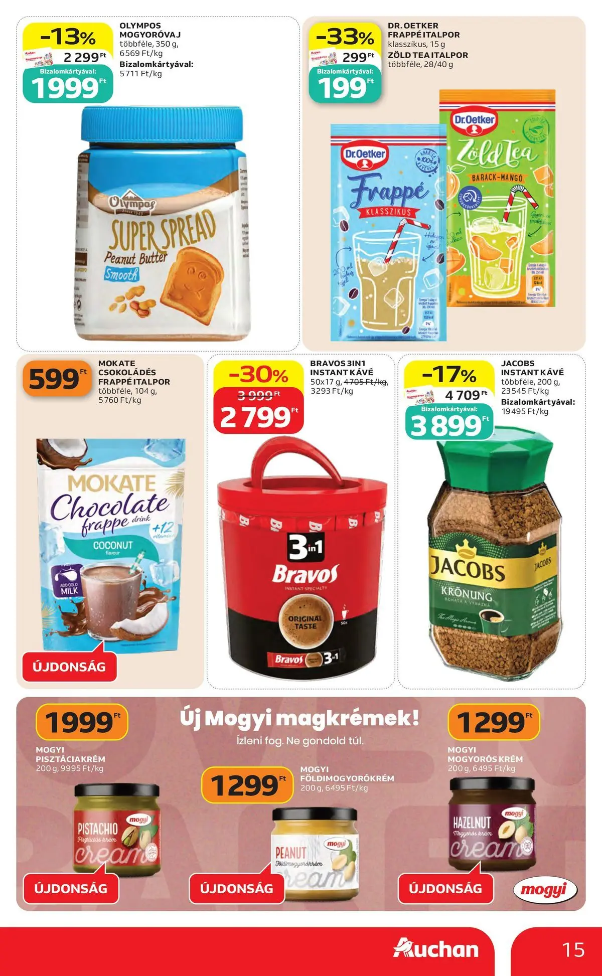 Auchan akciós újság Budapest - 2026.06.04. -tól/töl > akció, lapozható szórólap 🛍️ | Oldal: 15 | Termékek: Kávé, Tea, Italpor, Mangó