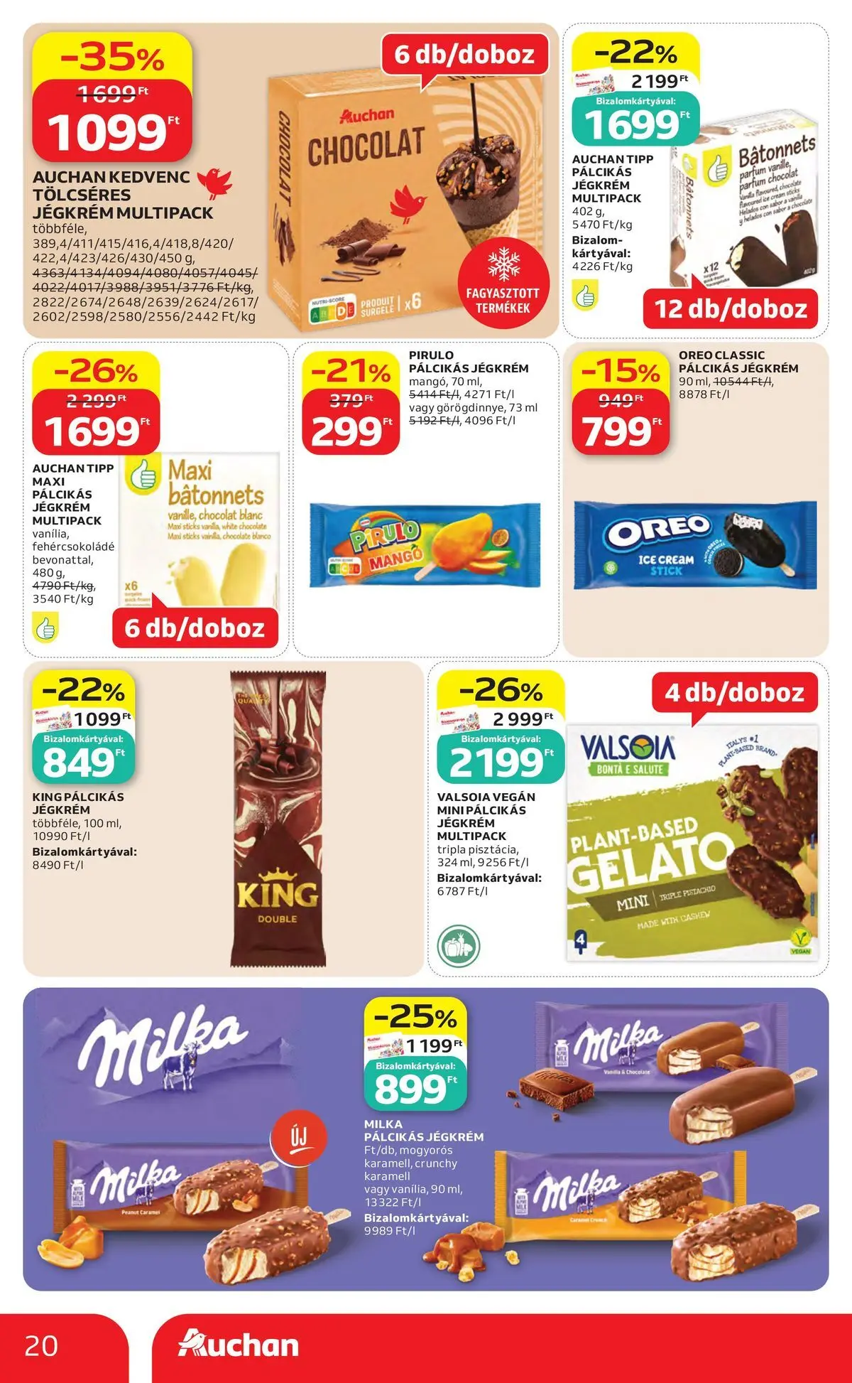 Auchan akciós újság Budapest - 2026.06.04. -tól/töl > akció, lapozható szórólap 🛍️ | Oldal: 20 | Termékek: Parfüm, Vegán, Pálcikás jégkrém, Mangó