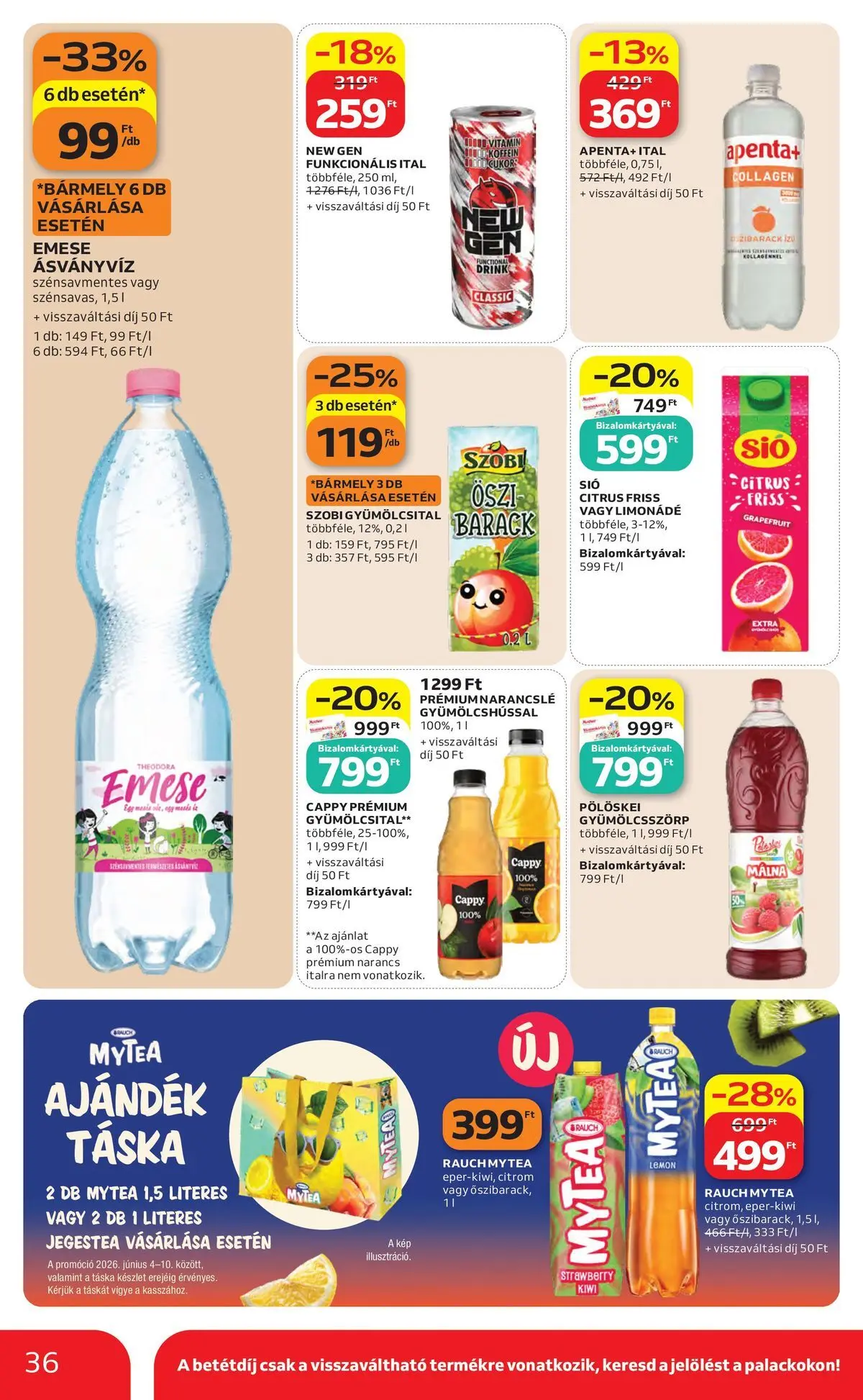 Auchan akciós újság Budapest - 2026.06.04. -tól/töl > akció, lapozható szórólap 🛍️ | Oldal: 36 | Termékek: Gyümölcsital, Limonádé, Grapefruit, Citrom