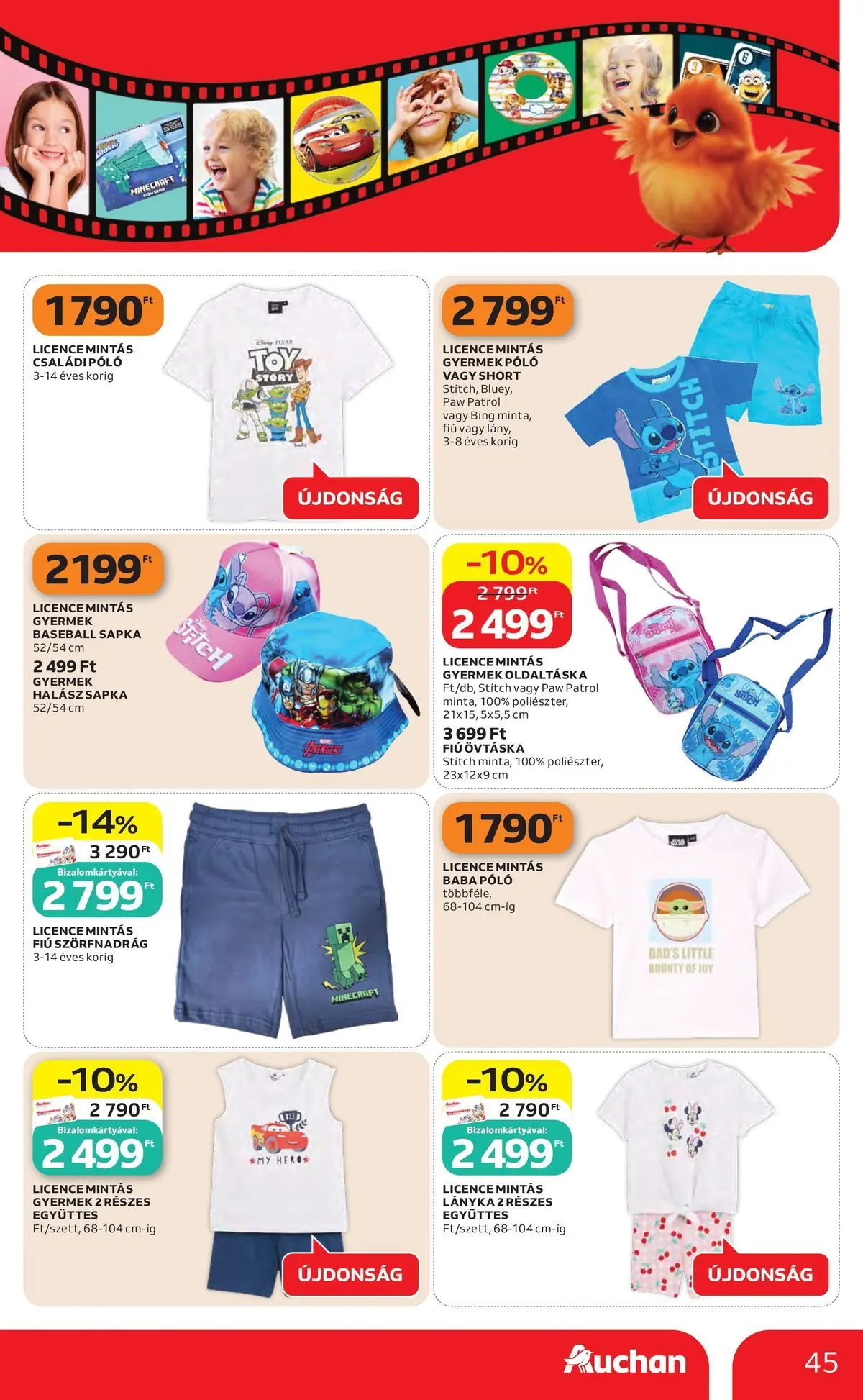 Auchan akciós újság Budapest - 2026.06.04. -tól/töl > akció, lapozható szórólap 🛍️ | Oldal: 45 | Termékek: Sapka, Szörfnadrág