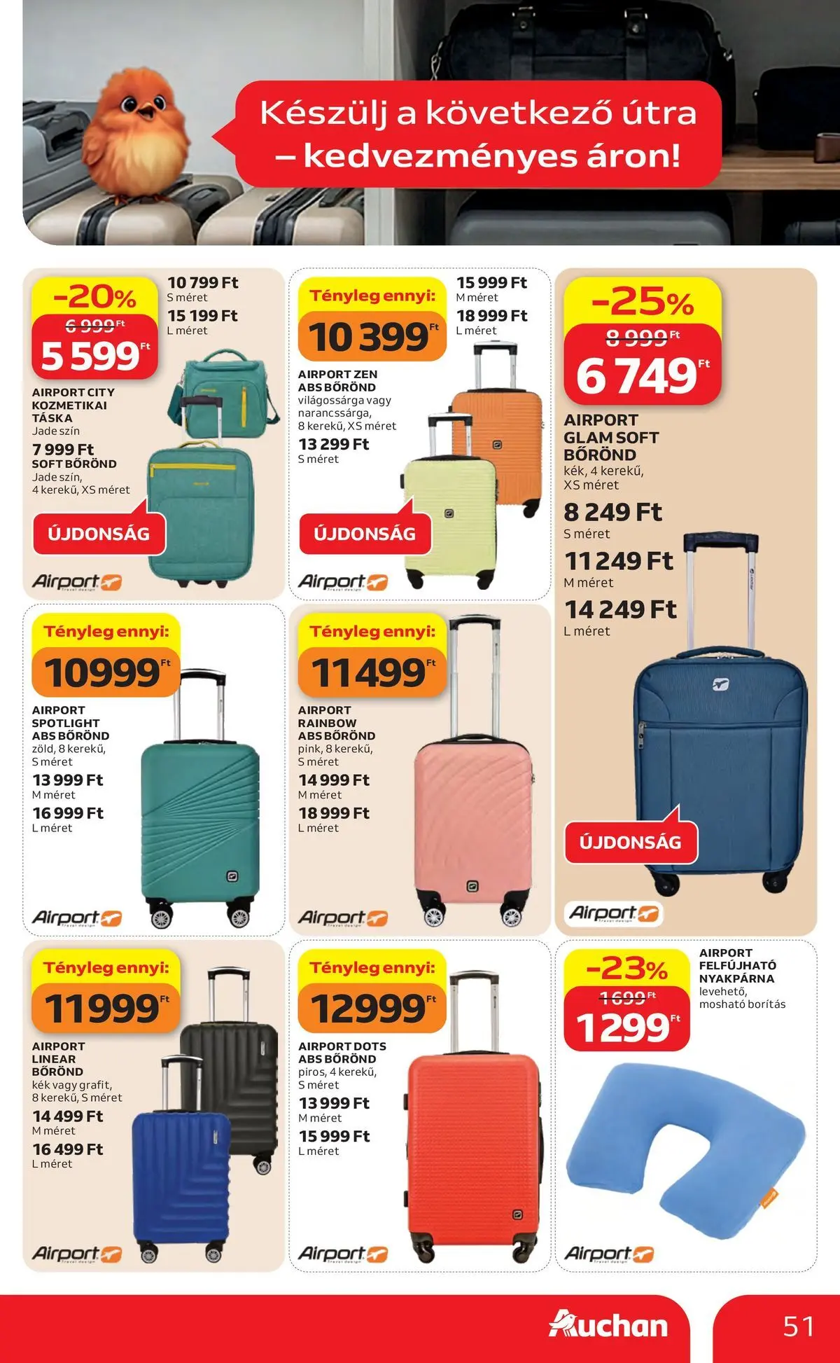 Auchan akciós újság Budapest - 2026.06.04. -tól/töl > akció, lapozható szórólap 🛍️ | Oldal: 52 | Termékek: Bőrönd, Táska