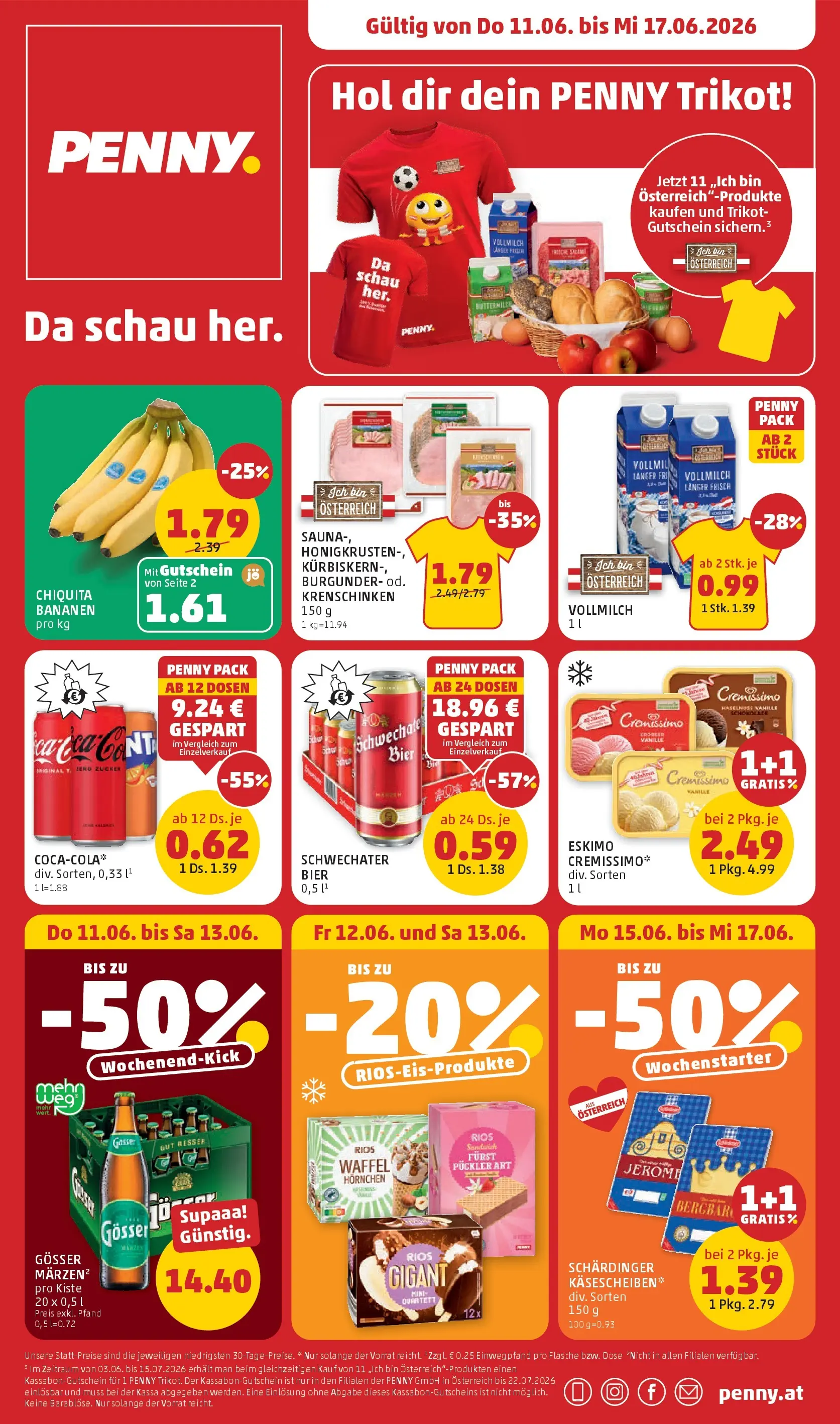 Penny Markt - PENNY: Die ganze Woche sparen. ab (10.06.2026) - Angebote, Prospekt | Seite: 1 | Produkte: Zucker, Bier, Bananen