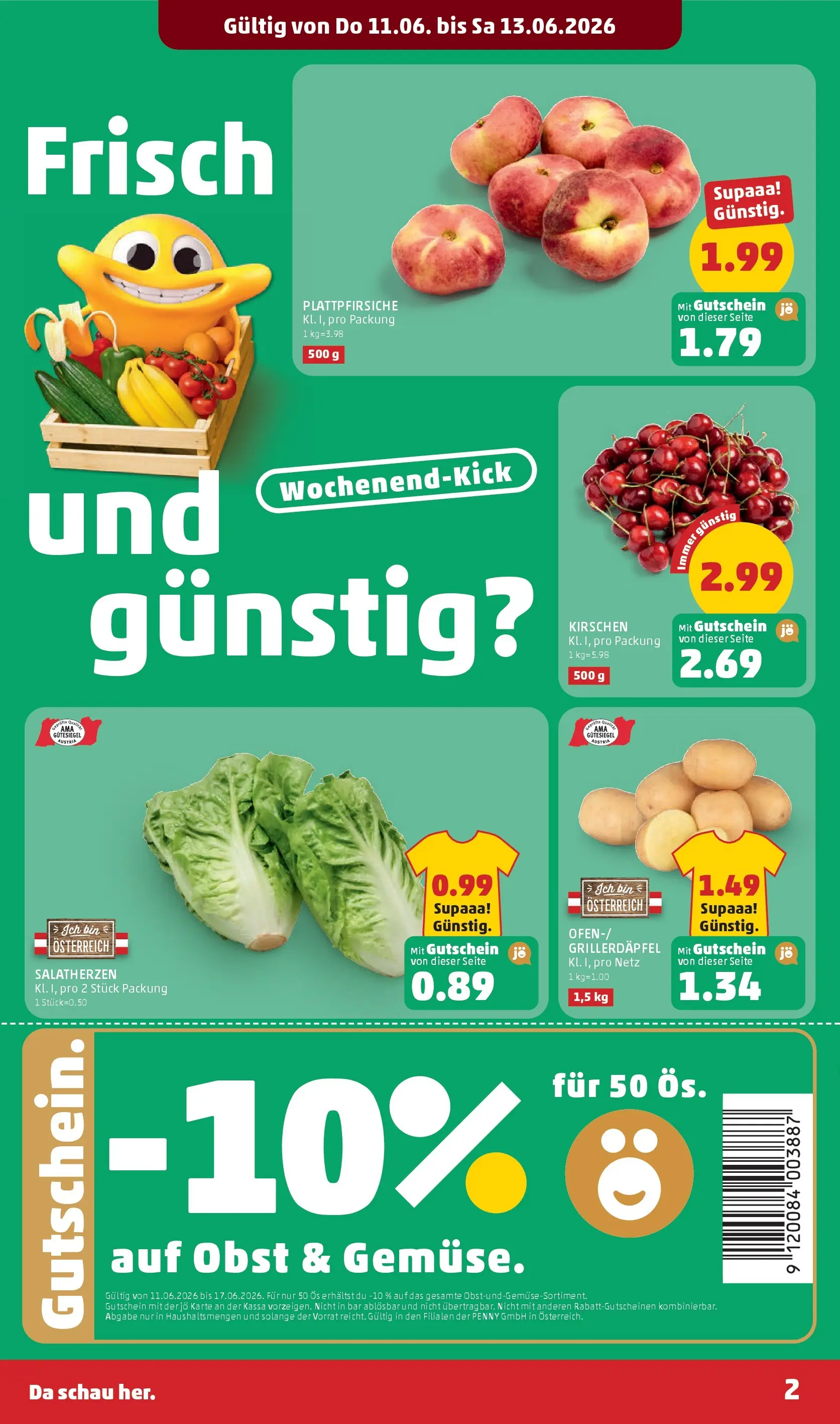Penny Markt - PENNY: Die ganze Woche sparen. ab (10.06.2026) - Angebote, Prospekt | Seite: 2 | Produkte: Obst