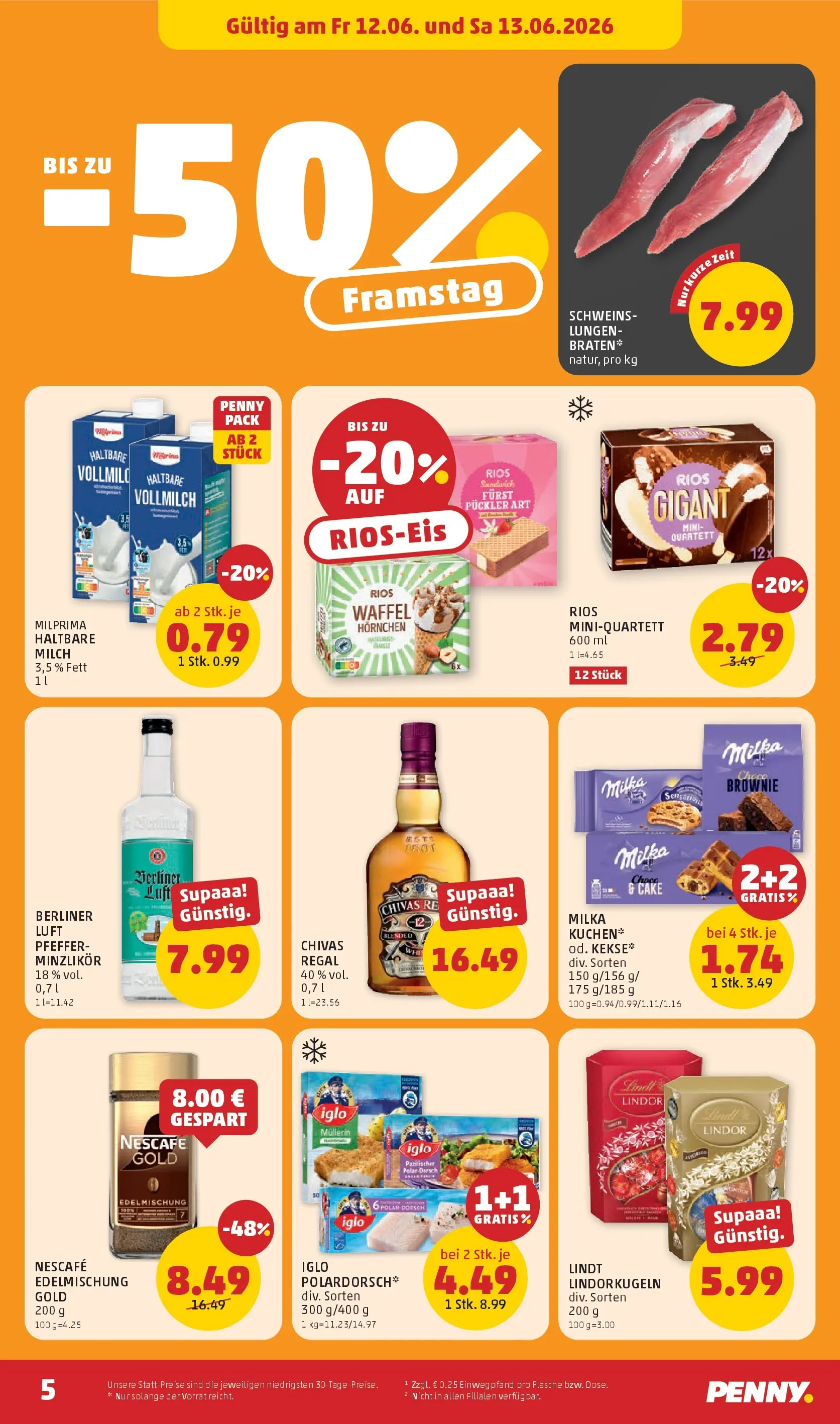 Penny Markt - PENNY: Die ganze Woche sparen. ab (10.06.2026) - Angebote, Prospekt | Seite: 5 | Produkte: Pfeffer, Regal, Milch