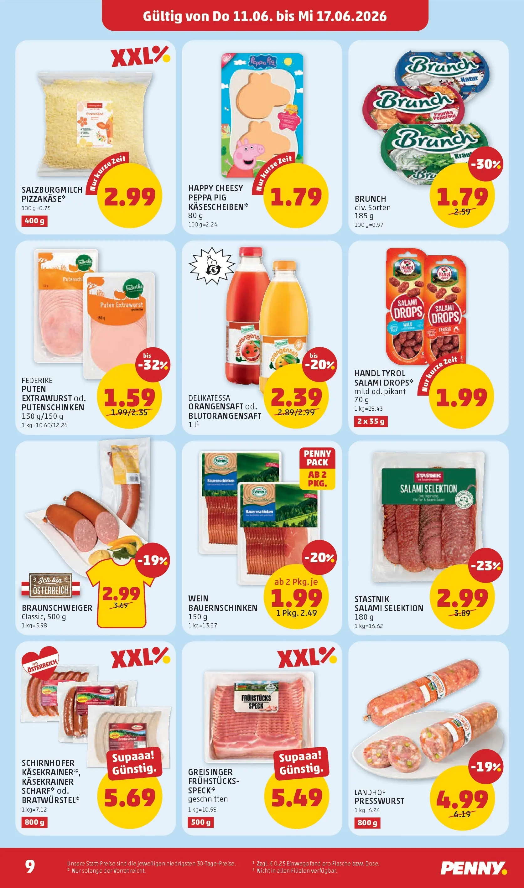 Penny Markt - PENNY: Die ganze Woche sparen. ab (10.06.2026) - Angebote, Prospekt | Seite: 9 | Produkte: Salami, Pizza, Wein