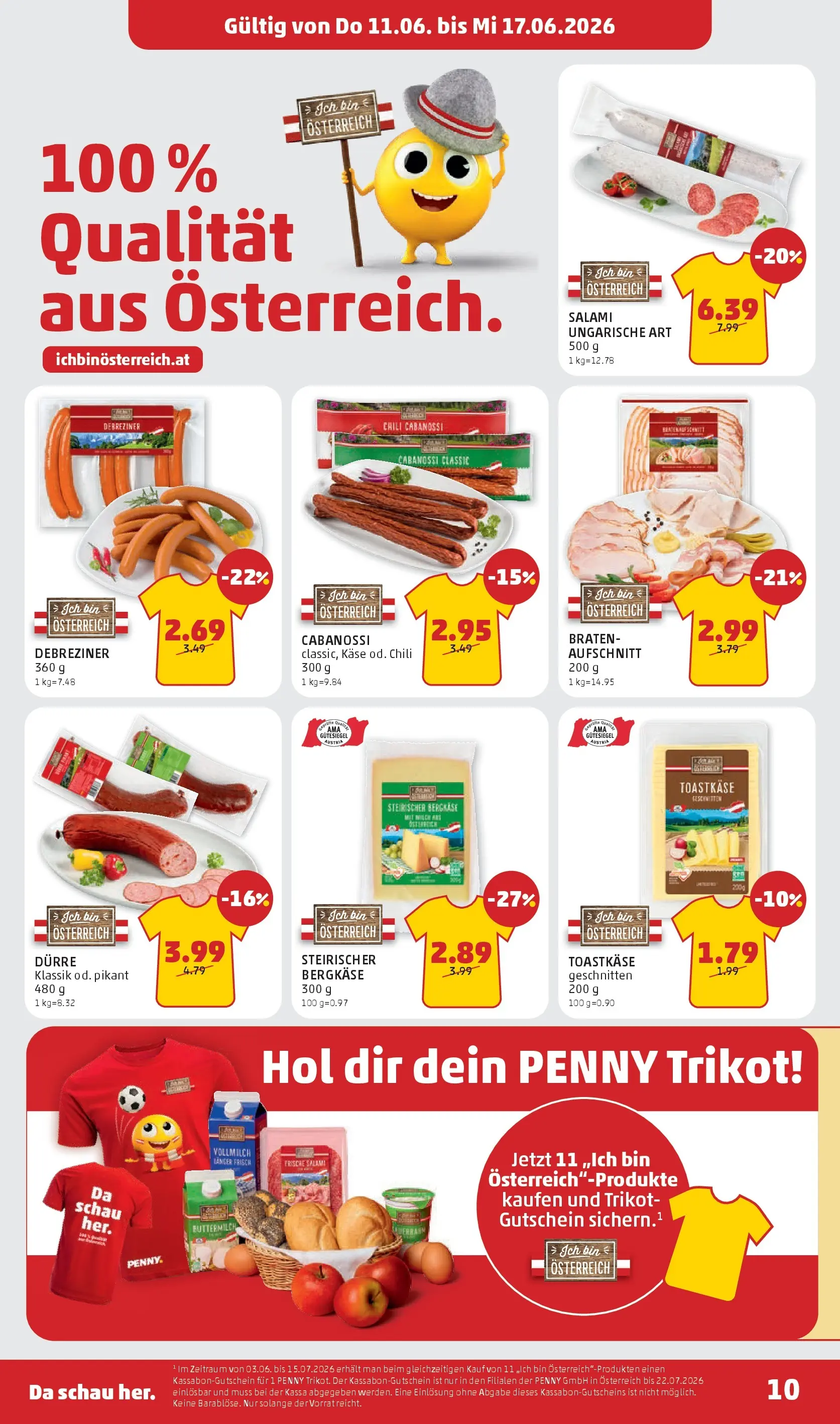 Penny Markt - PENNY: Die ganze Woche sparen. ab (10.06.2026) - Angebote, Prospekt | Seite: 10 | Produkte: Chili, Käse, Salami