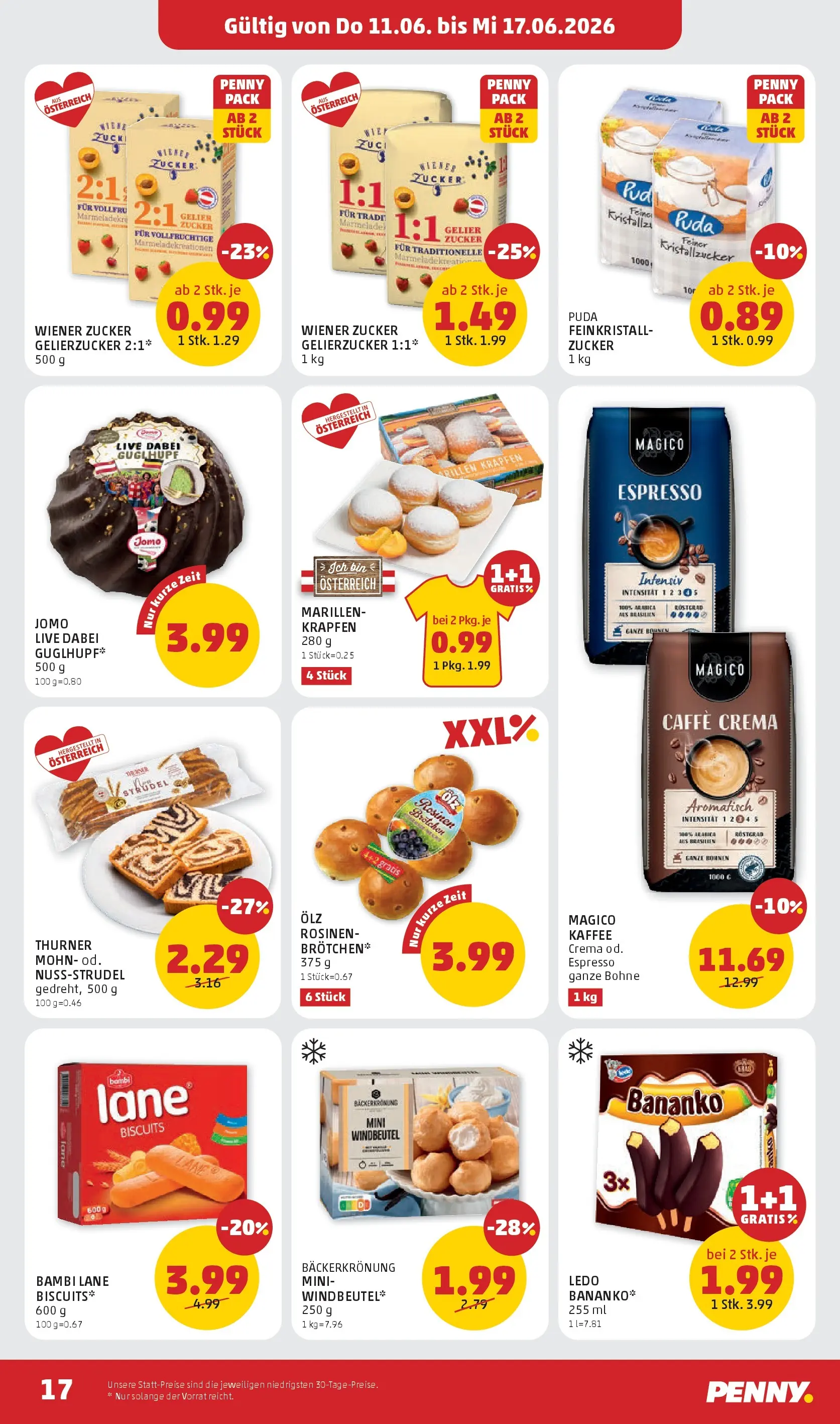Penny Markt - PENNY: Die ganze Woche sparen. ab (10.06.2026) - Angebote, Prospekt | Seite: 17 | Produkte: Rosinen, Zucker, Kaffee