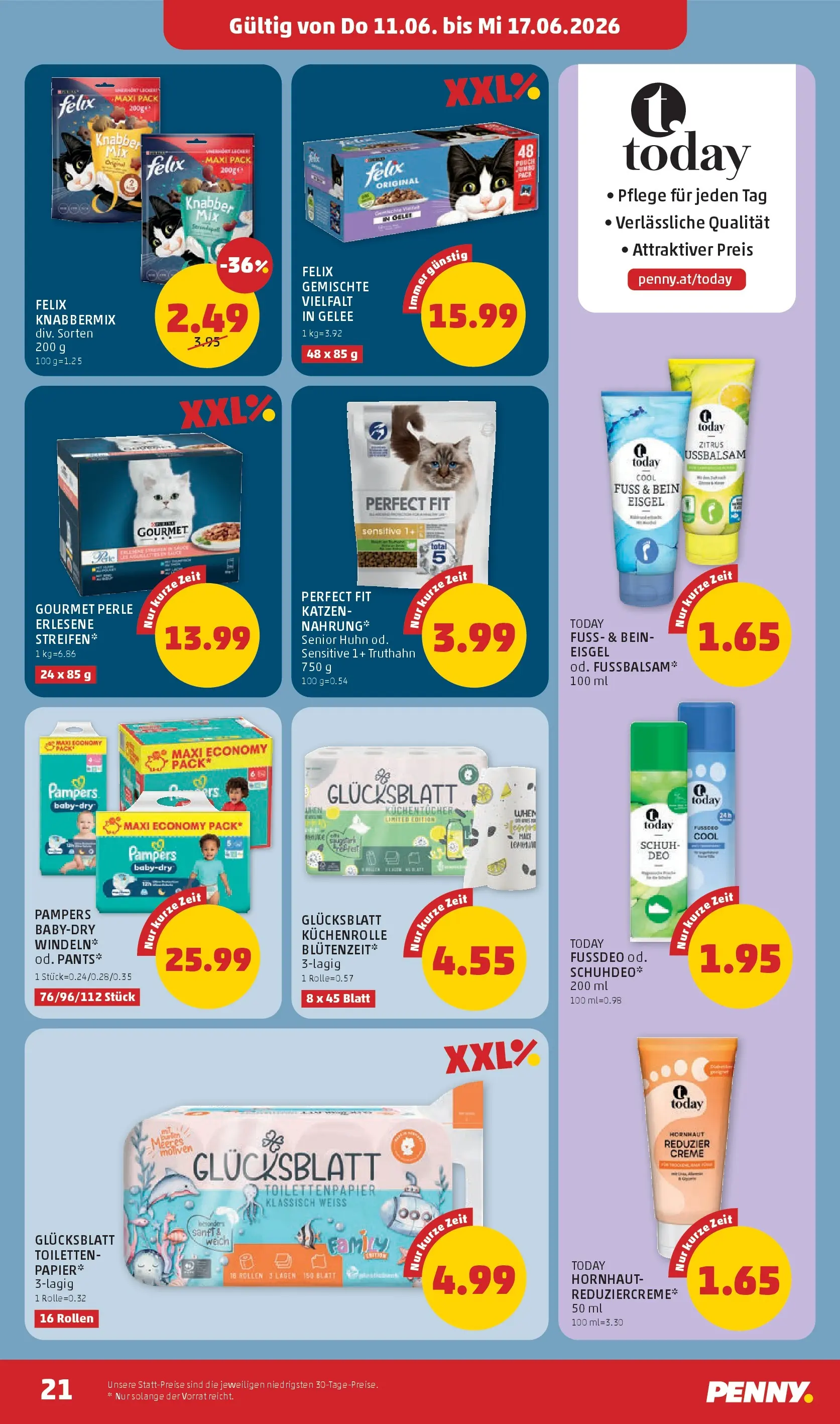 Penny Markt - PENNY: Die ganze Woche sparen. ab (10.06.2026) - Angebote, Prospekt | Seite: 21 | Produkte: Pampers, Creme