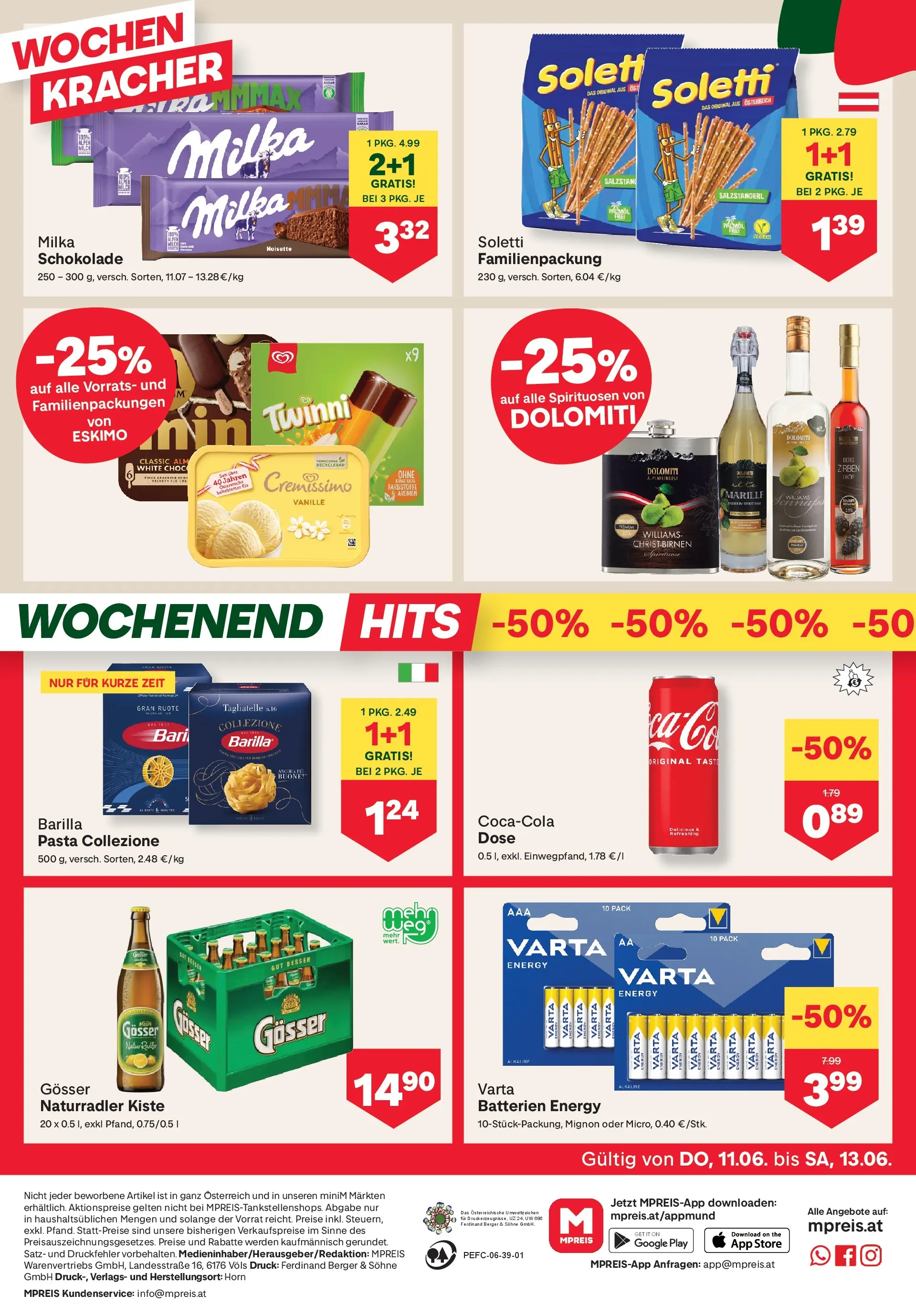 MPREIS Steyr von 10.06.2026 - Aktuelle Angebote | Seite: 12 | Produkte: Pasta, Schokolade