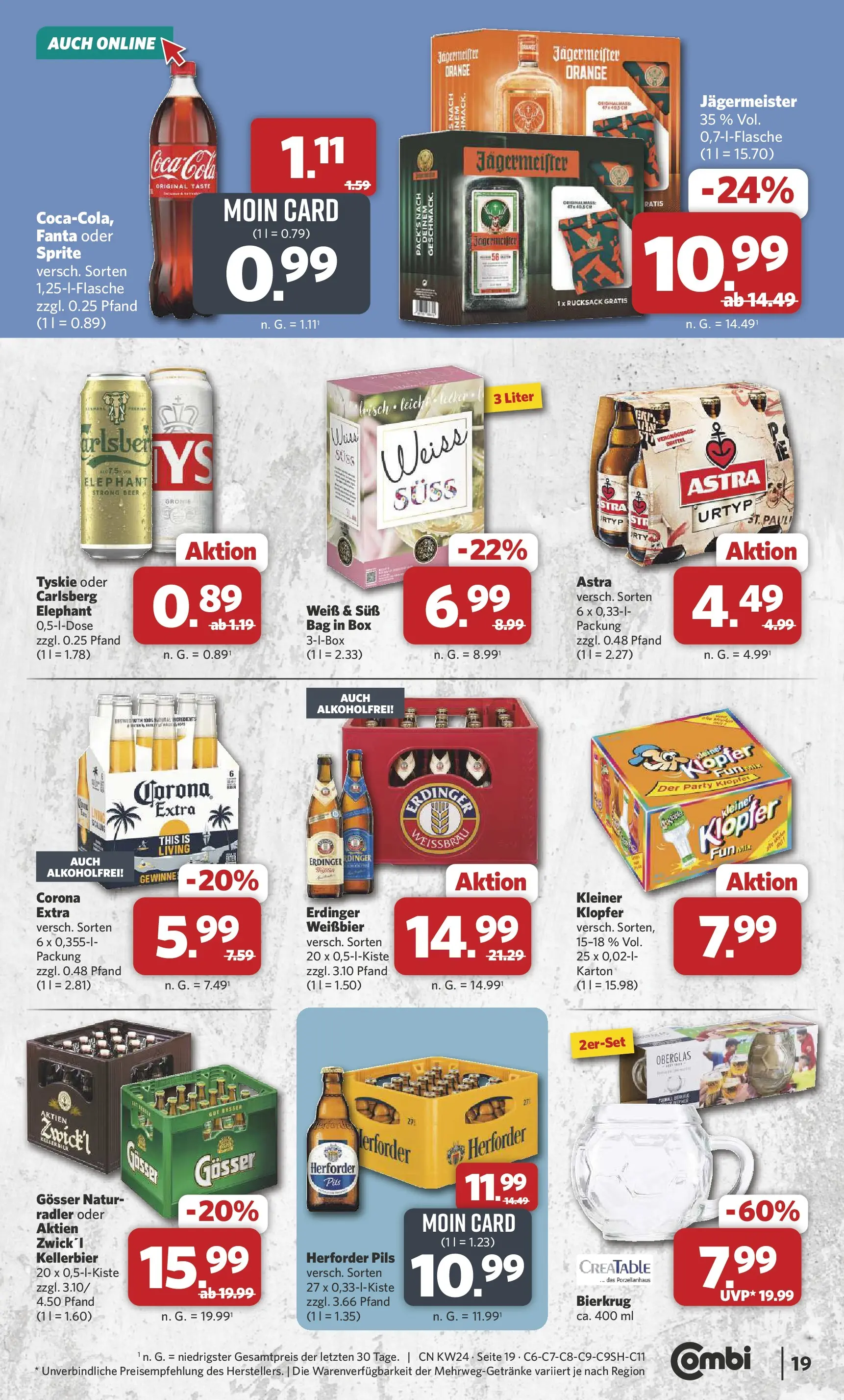 Combi Prospekt Detmold (ab 08.06.2026) zum Blättern | Seite: 19 | Produkte: Fanta, Sprite, Radler, Jägermeister