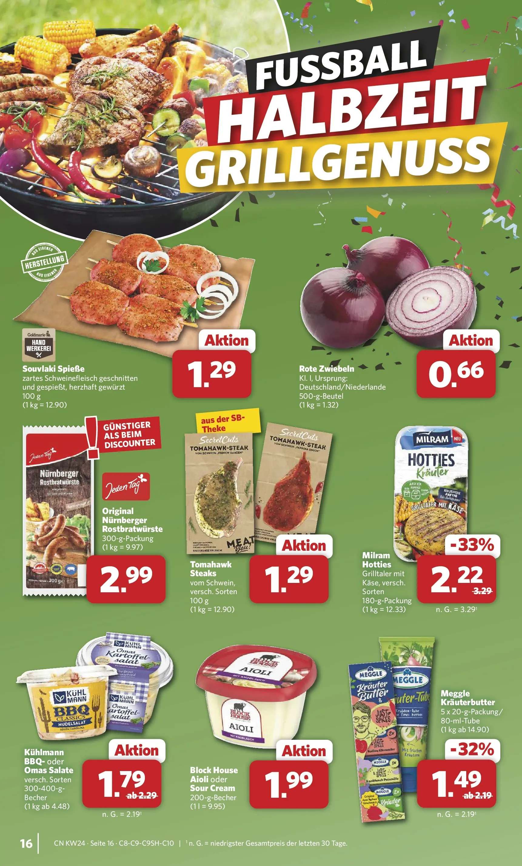 Combi Prospekt Detmold (ab 08.06.2026) zum Blättern | Seite: 16 | Produkte: Käse, Zwiebeln, Knoblauch, Schweinefleisch