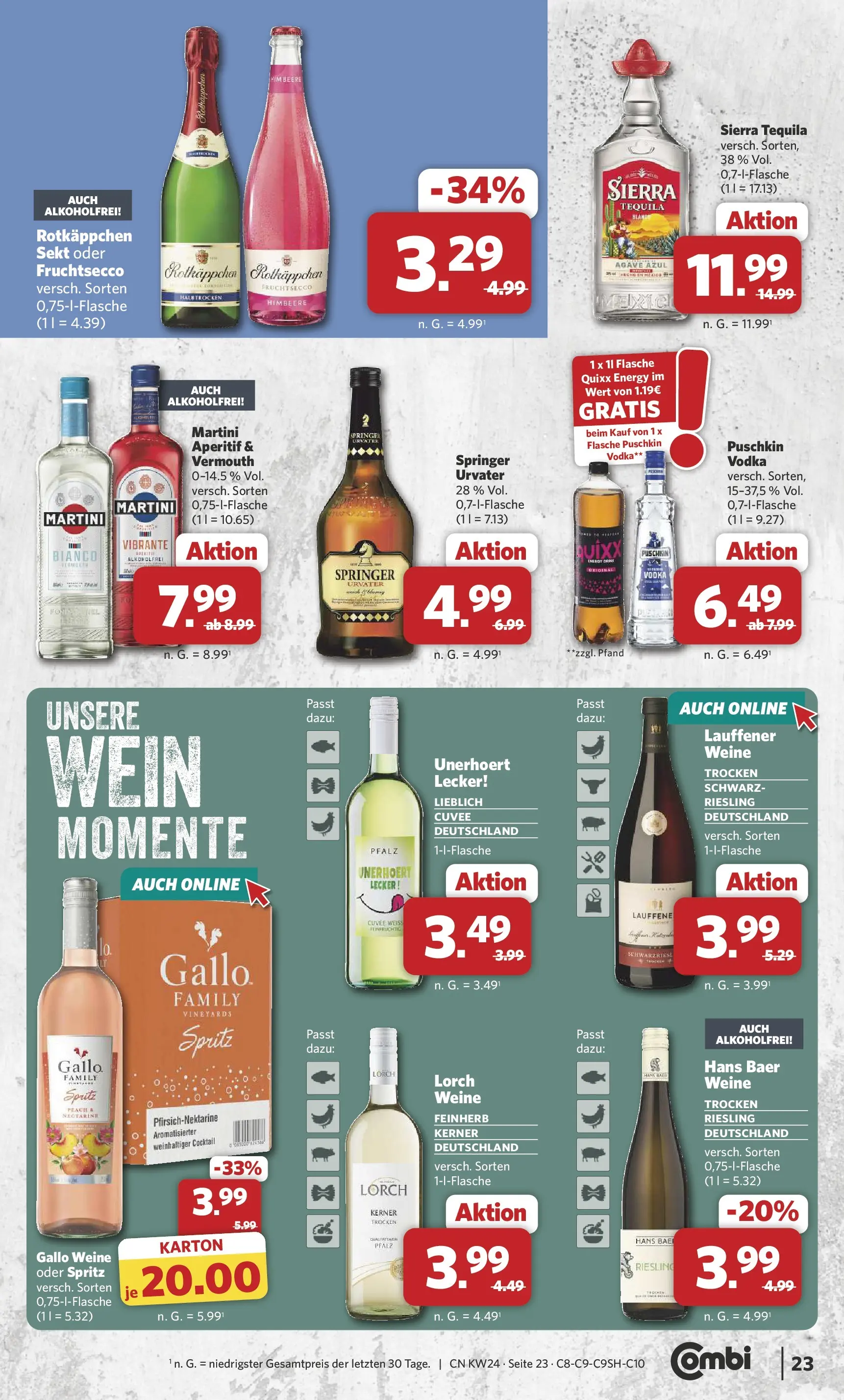 Combi Prospekt Detmold (ab 08.06.2026) zum Blättern | Seite: 25 | Produkte: Rotkappchen sekt, Martini, Tequila, Himbeere