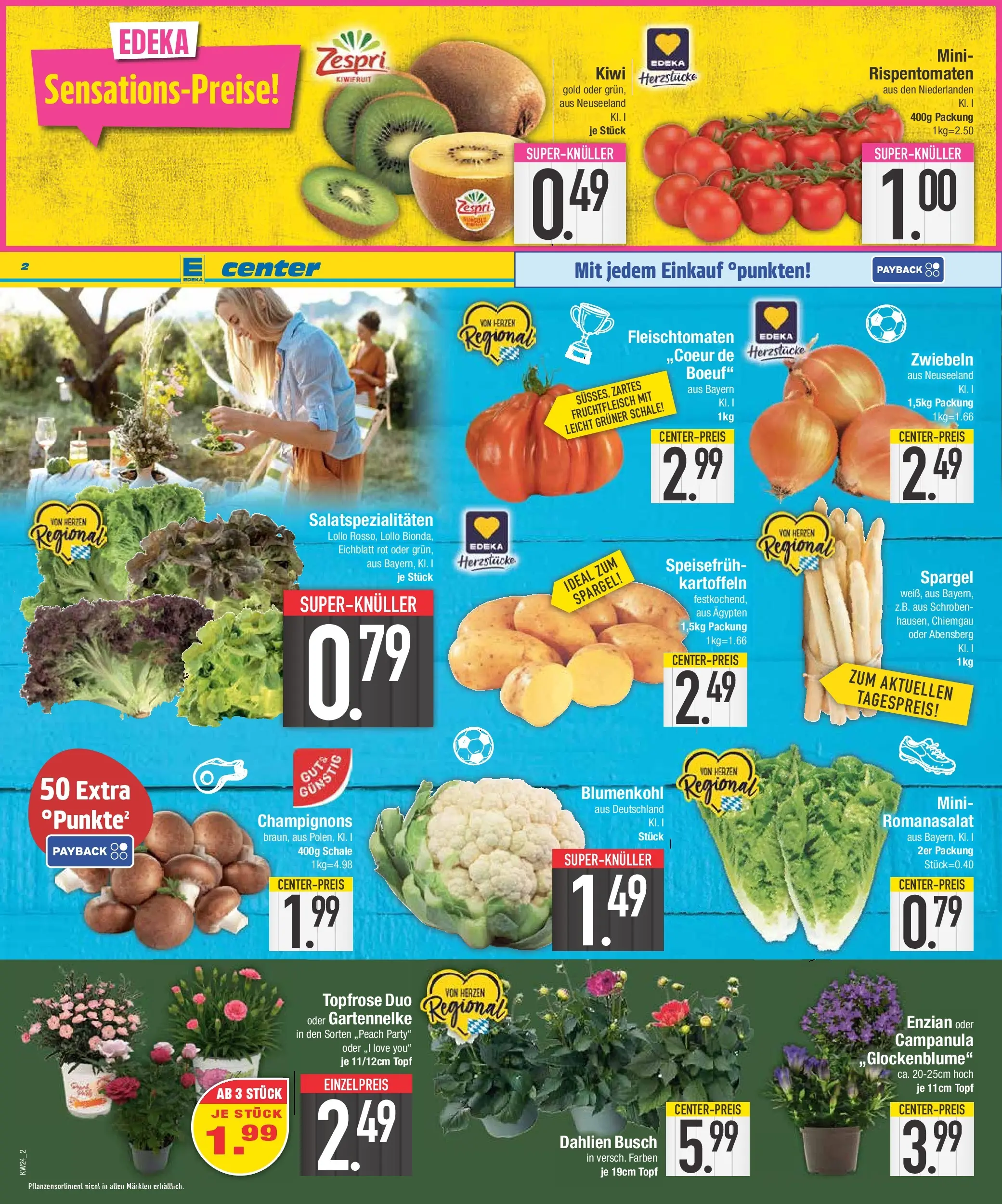 Edeka prospekt Abensberg (ab 07.06.2026) » Angebote Online | Seite: 2 | Produkte: Champignons, Zwiebeln, Blumenkohl, Kiwi