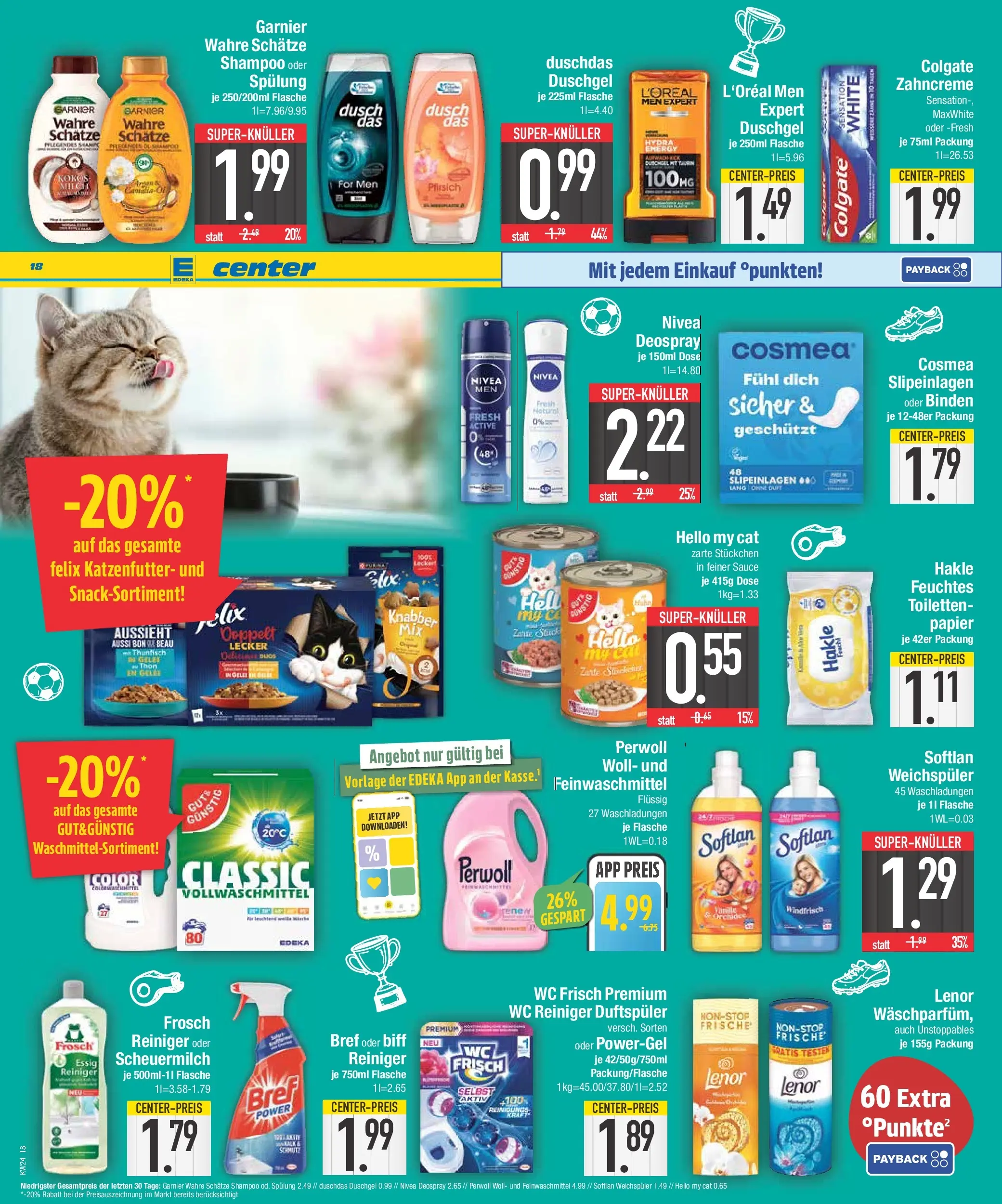 Edeka prospekt Abensberg (ab 07.06.2026) » Angebote Online | Seite: 18 | Produkte: Spülung, Duschdas, Shower Gel, Feuchtes Toilettenpapier