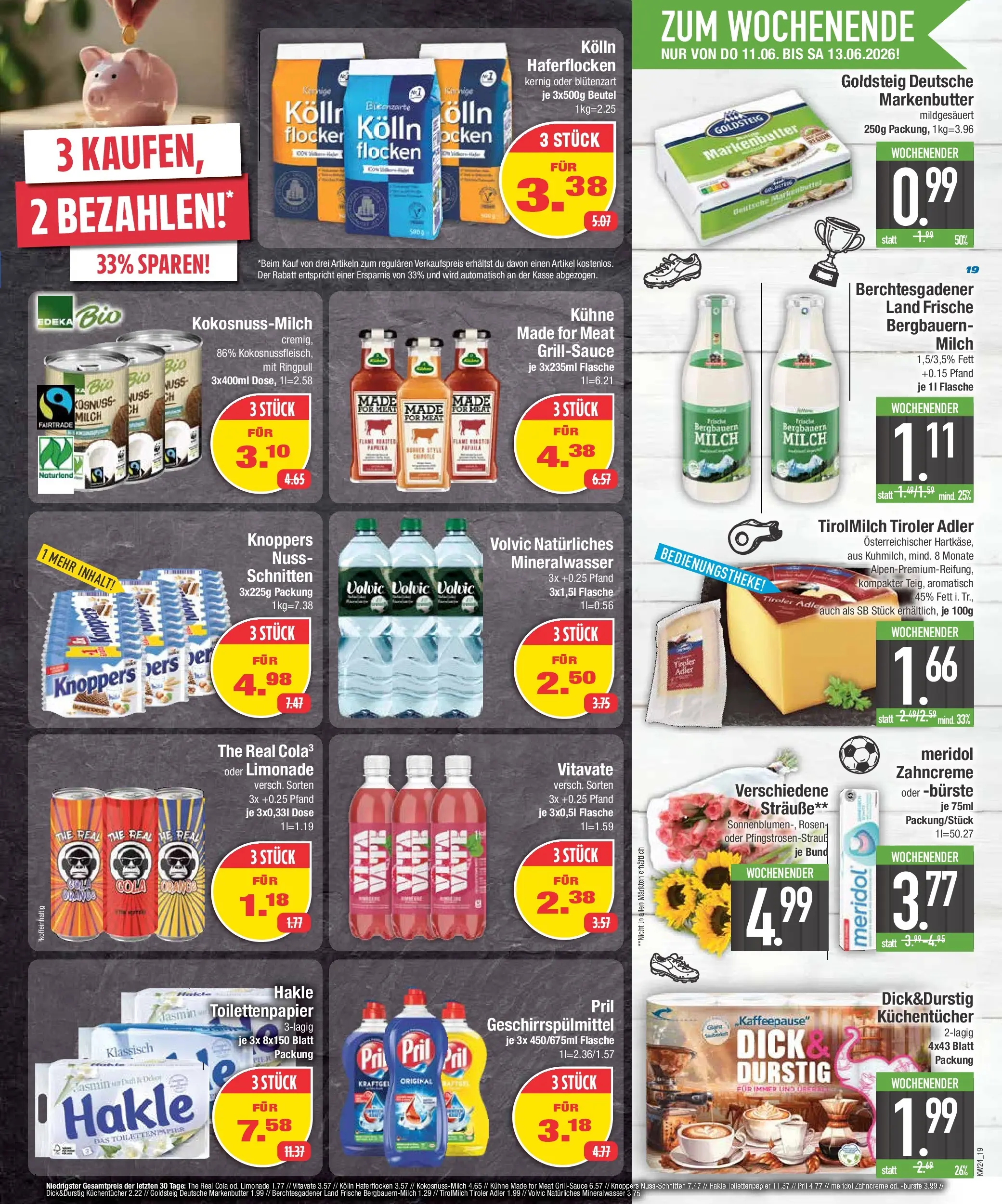 Edeka prospekt Abensberg (ab 07.06.2026) » Angebote Online | Seite: 19 | Produkte: Grill, Kolln haferflocken, Milch, Flocken