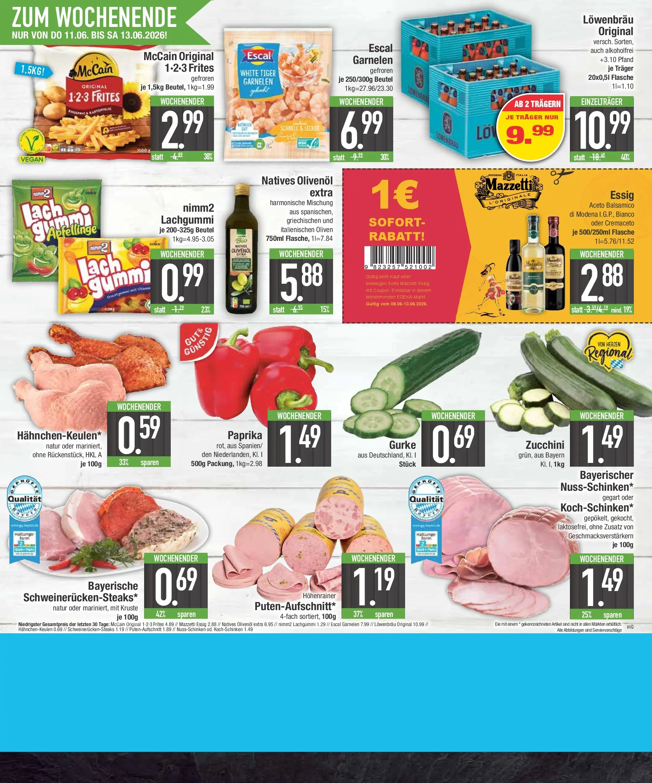 Edeka prospekt Abensberg (ab 07.06.2026) » Angebote Online | Seite: 20 | Produkte: Olivenol, Garnelen, McCain, Steak