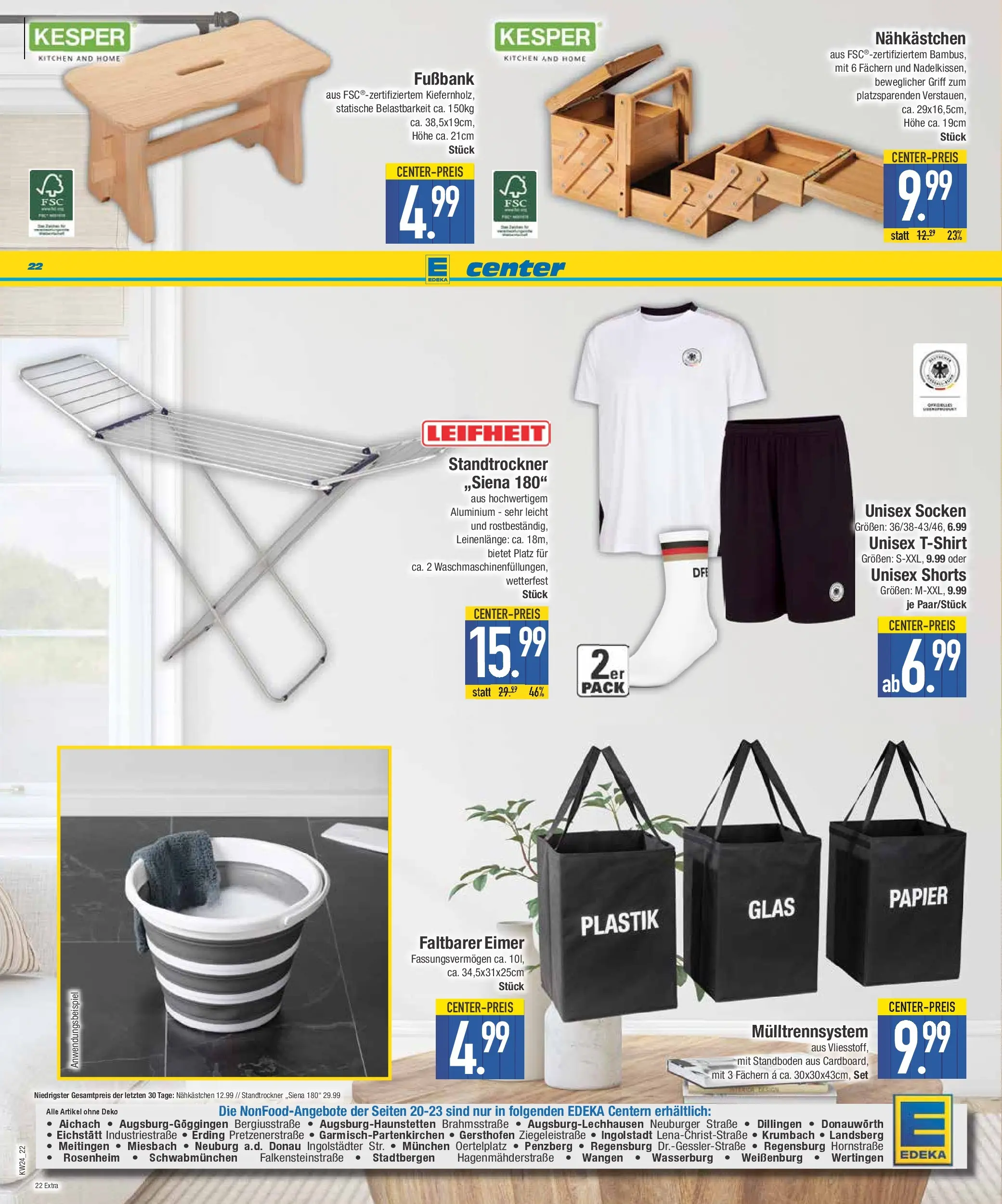 E center Prospekt Krumbach (ab 08.06.2026) zum Blättern | Seite: 22 | Produkte: Socken