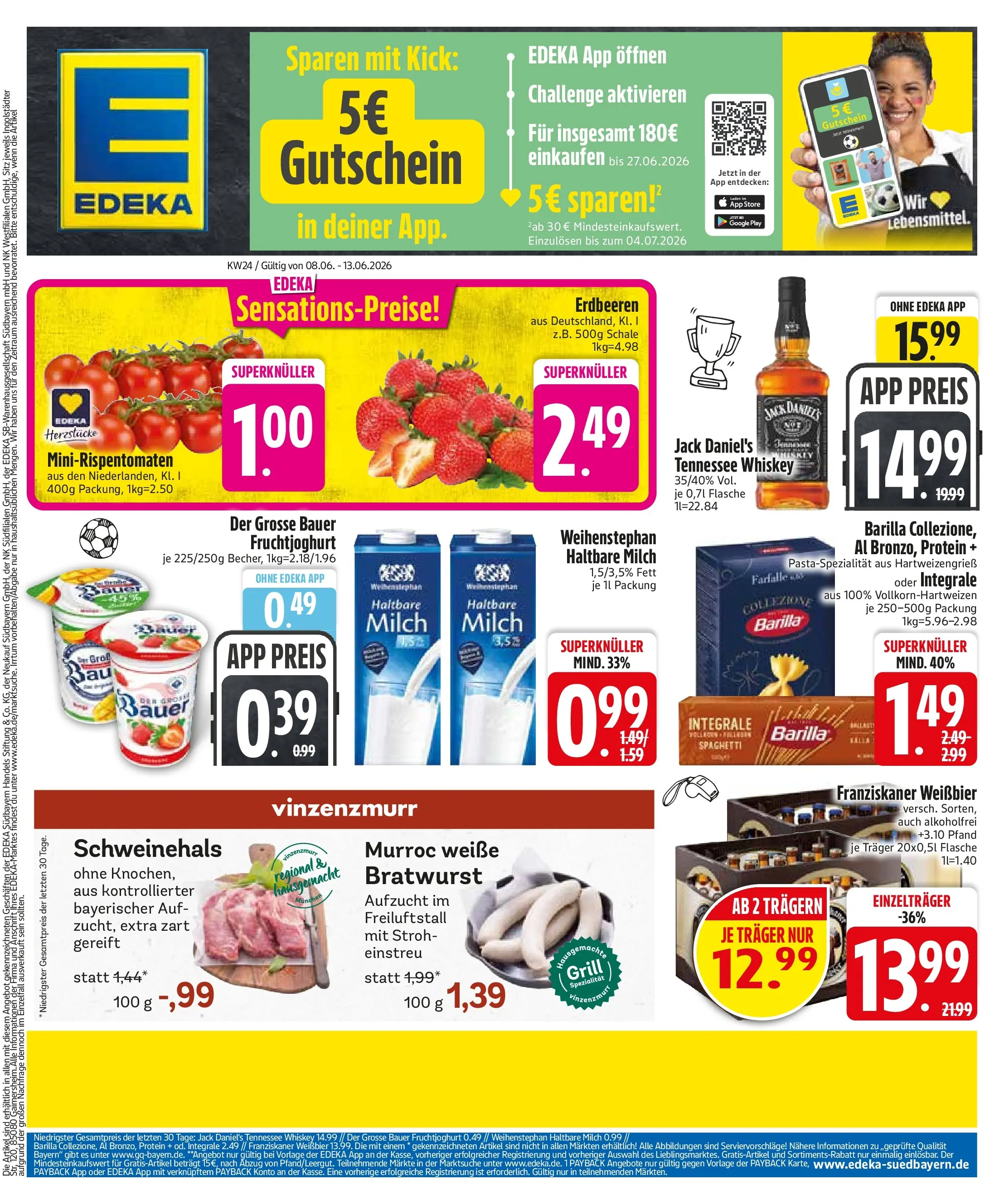 Edeka prospekt Murnau (ab 07.06.2026) » Angebote Online | Seite: 3 | Produkte: Grill, Franziskaner, Fruchtjoghurt, Whiskey