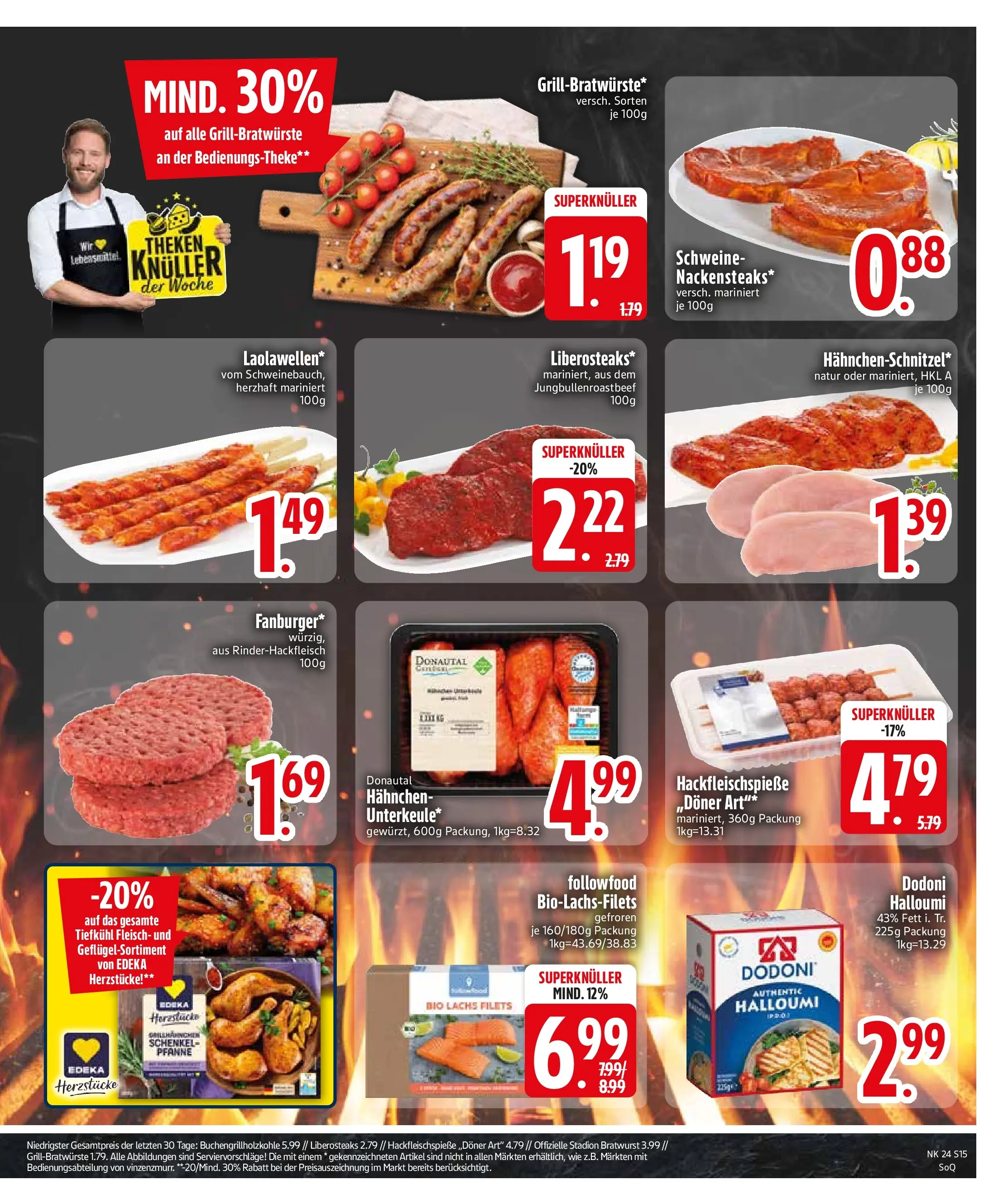 Edeka prospekt Neumarkt St. Veit (ab 07.06.2026) » Angebote Online | Seite: 17 | Produkte: Hahnchen, Bratwurst, Lachs, Fleisch