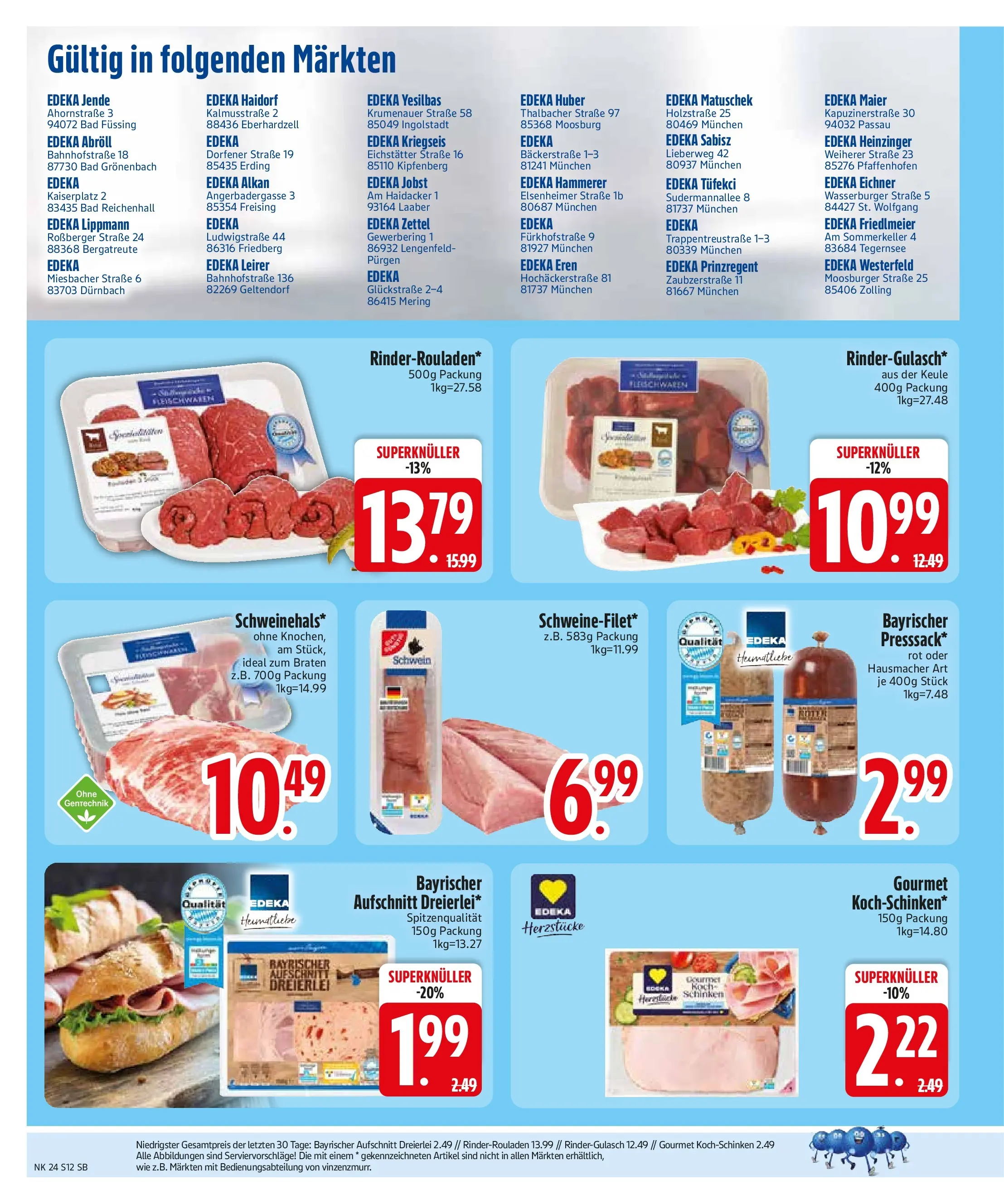 Edeka prospekt Bodenkirchen (ab 07.06.2026) » Angebote Online | Seite: 14 | Produkte: Rinderrouladen, Rindergulasch, Bad