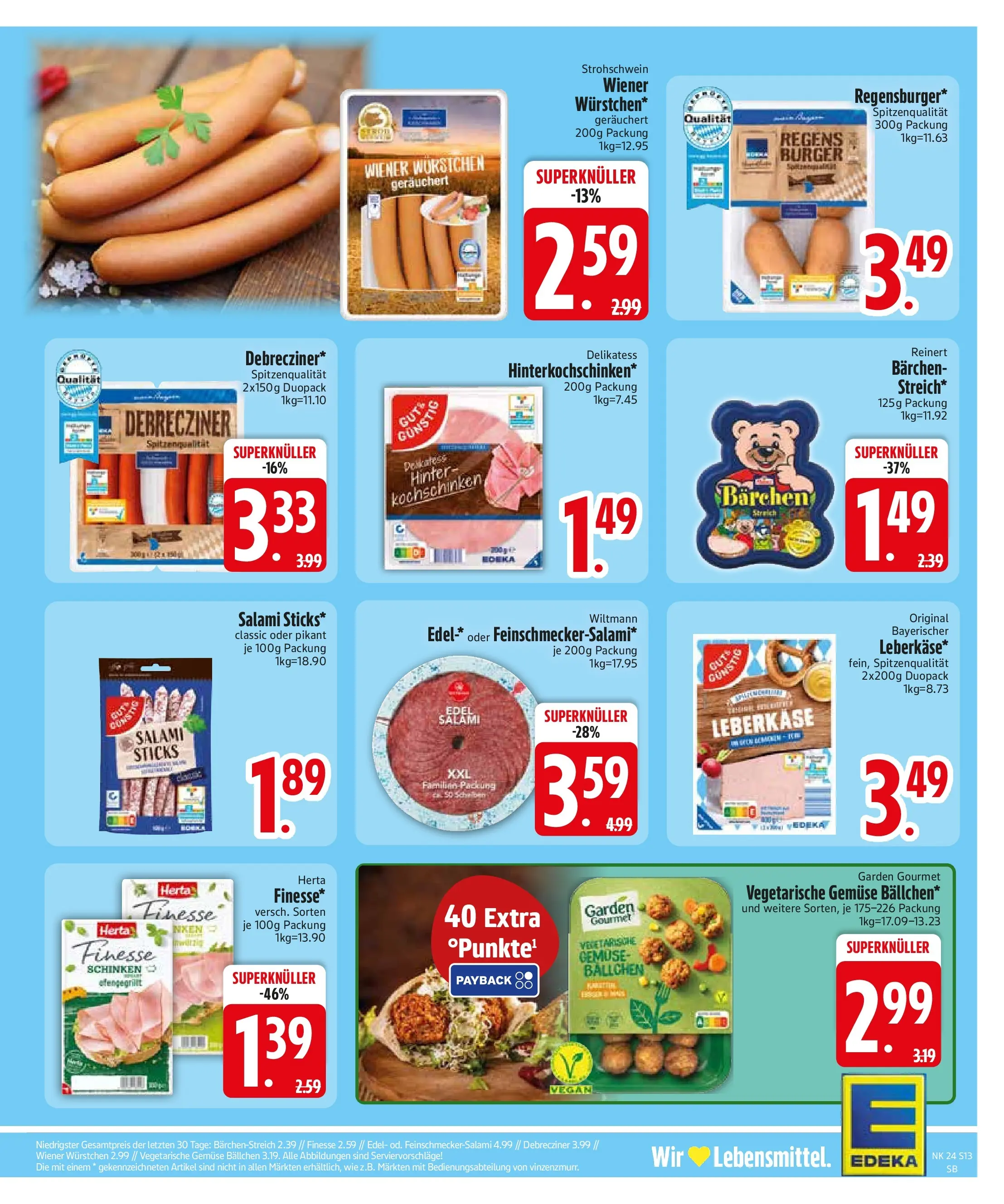 Edeka prospekt Bodenkirchen (ab 07.06.2026) » Angebote Online | Seite: 15 | Produkte: Gemüse, Schinken, Herta finesse, Leberkase