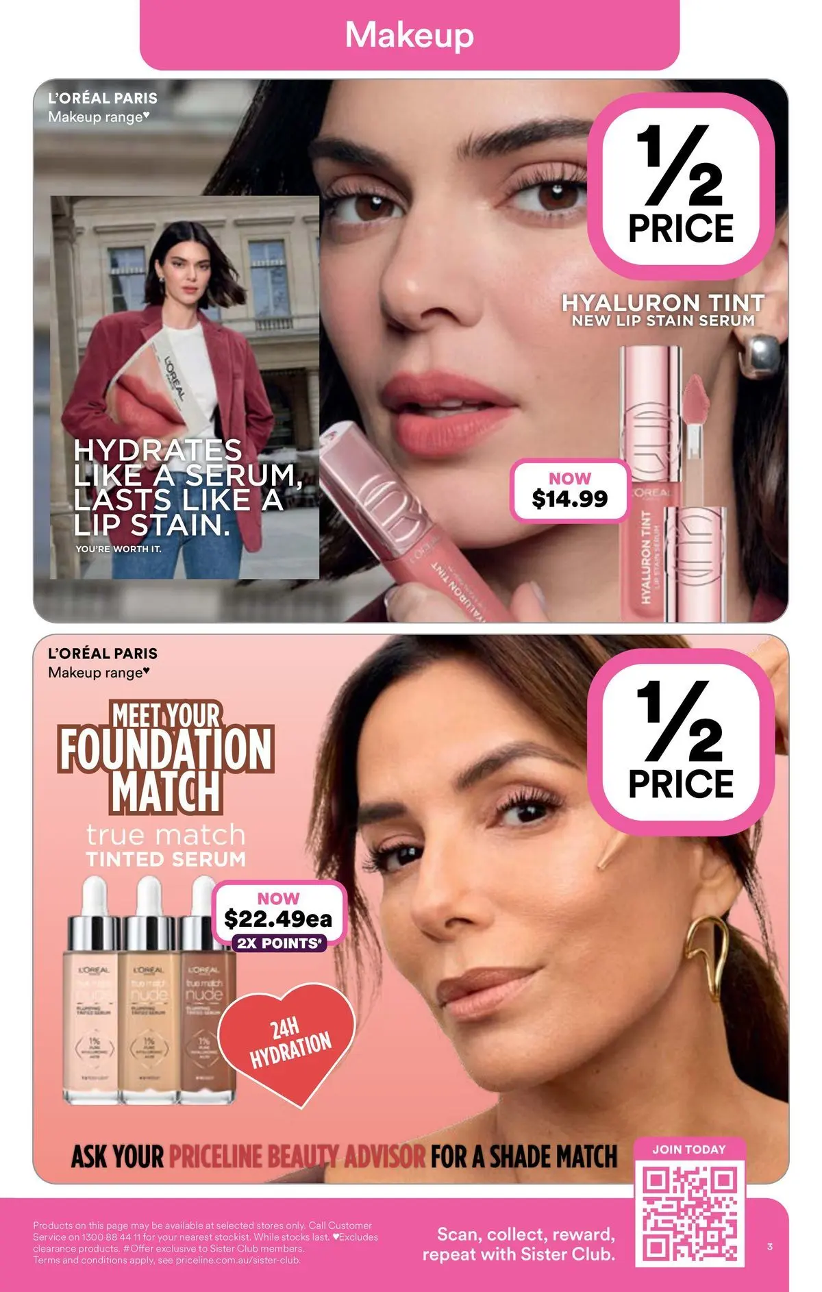 Priceline Pharmacy catalogue Albury - 03/06/2026 > weekly / monthly specials | Page: 3 | Products: Makeup, Foundation, Lip stain