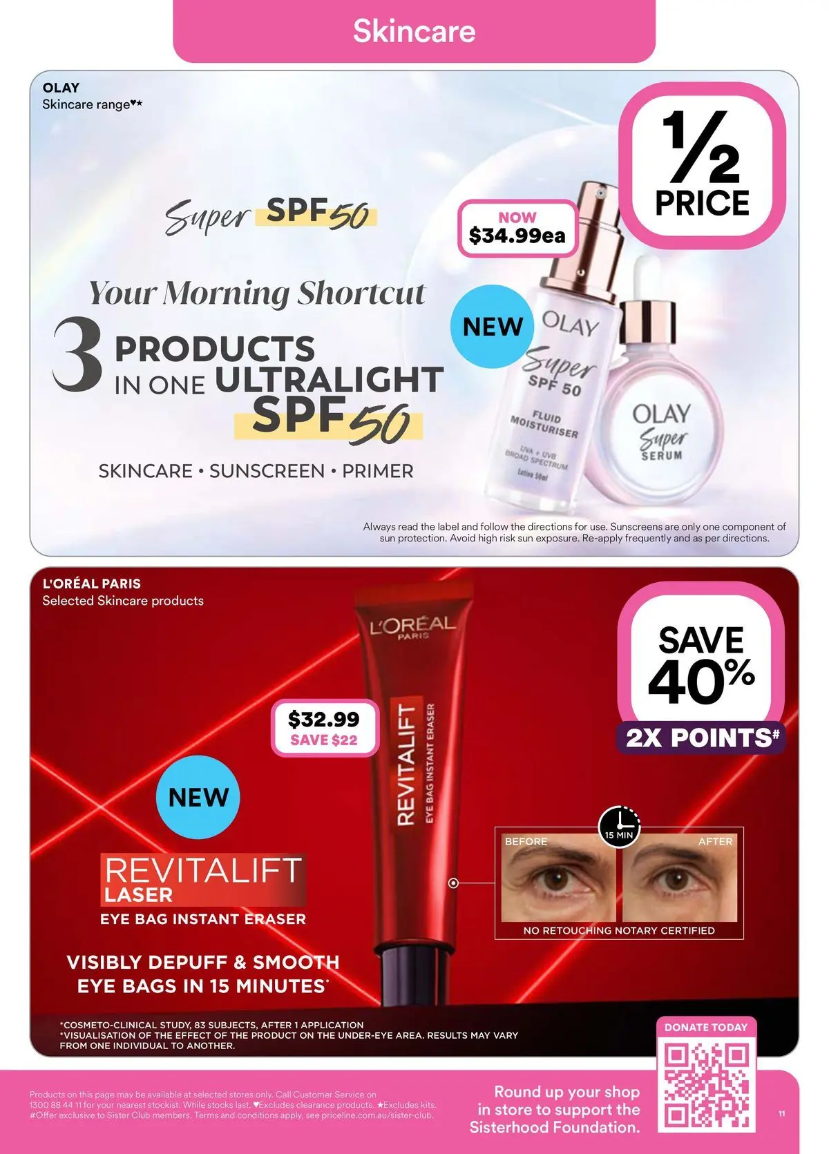 Priceline Pharmacy catalogue Albury - 03/06/2026 > weekly / monthly specials | Page: 11 | Products: Sunscreen, Moisturiser, Bag