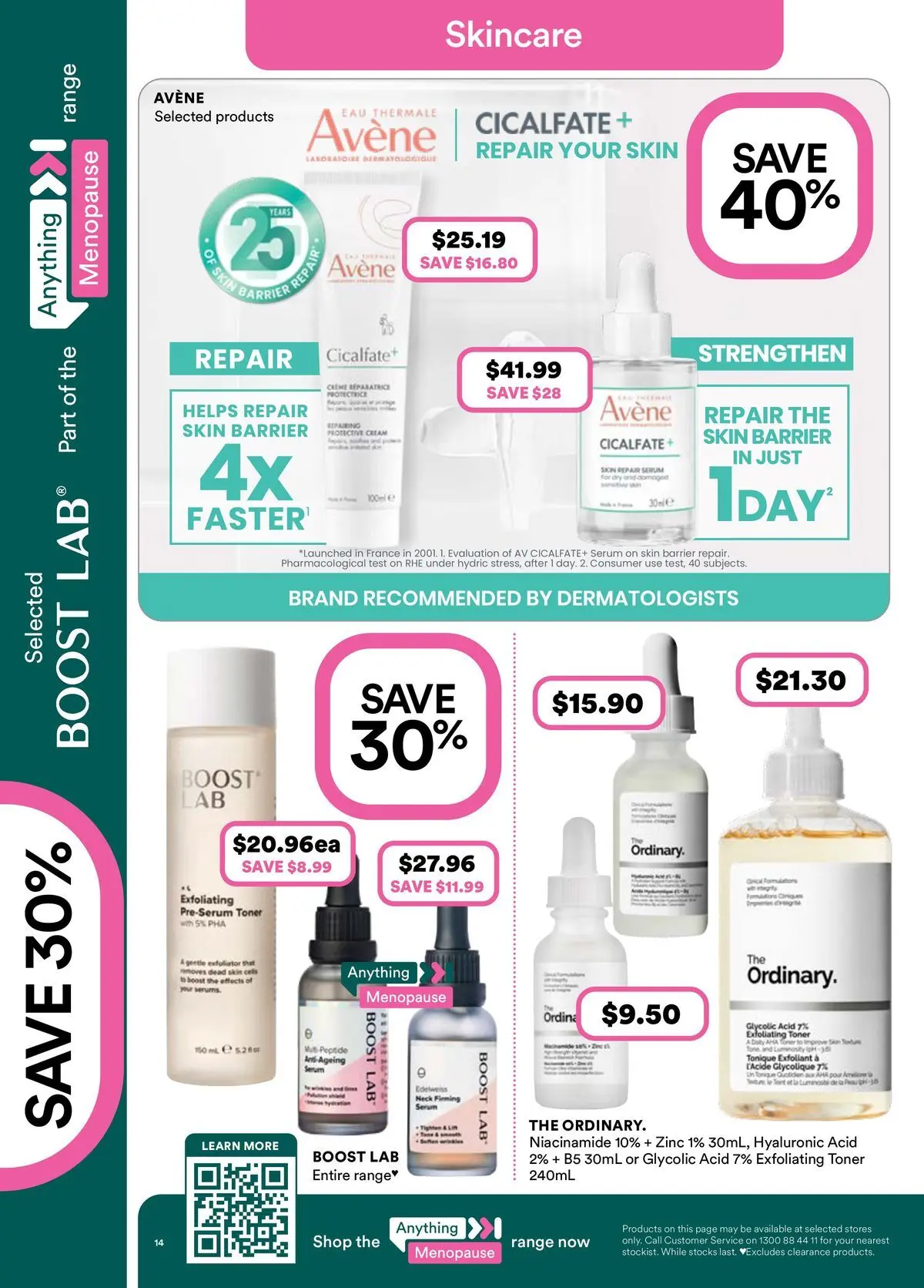 Priceline Pharmacy catalogue Albury - 03/06/2026 > weekly / monthly specials | Page: 14 | Products: Cream, Toner, Exfoliator, Zinc