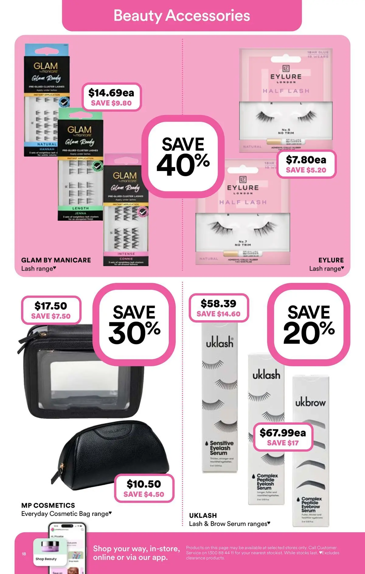 Priceline Pharmacy catalogue Albury - 03/06/2026 > weekly / monthly specials | Page: 18 | Products: Accessories, Eyebrow, Eyelash serum, Bag