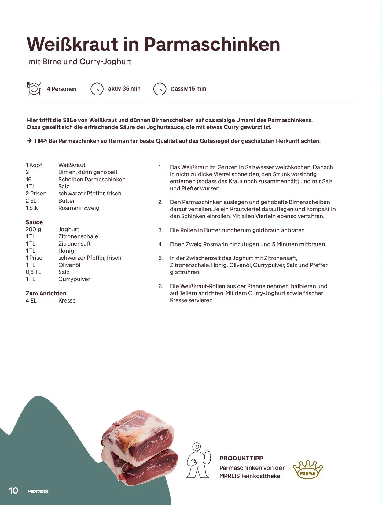 MPREIS Sommermagazin 2026 von 28.05.2026 - Aktuelle Angebote | Seite: 10 | Produkte: Birne, Butter, Joghurt, Schinken